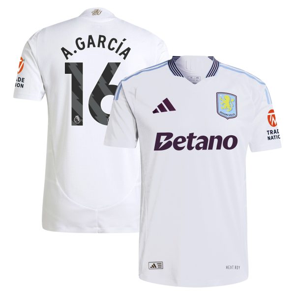 AVFC aston villa adidas away authentic shirt 2024-25 with a.garcía 16 printing Collection | Official Aston Villa Kits and Apparel