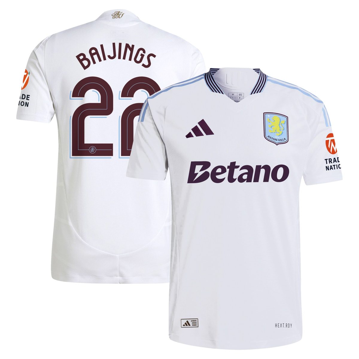 AVFC aston villa adidas away authentic shirt 2024-25 with baijings 22 cup printing Collection | Official Aston Villa Kits and Apparel