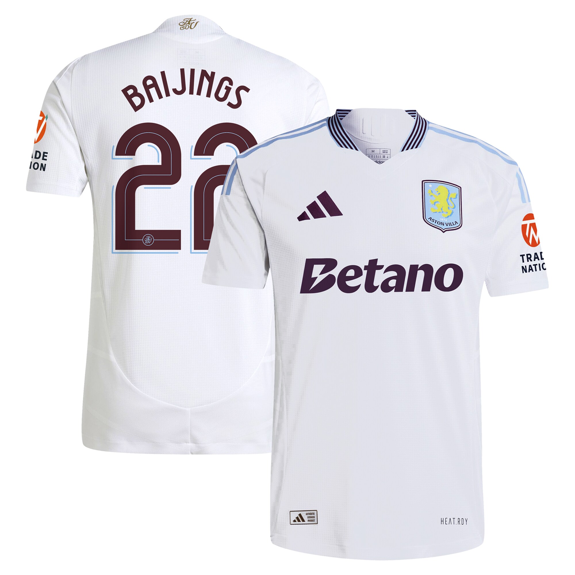 AVFC aston villa adidas away authentic shirt 2024-25 with baijings 22 cup printing Collection | Official Aston Villa Kits and Apparel