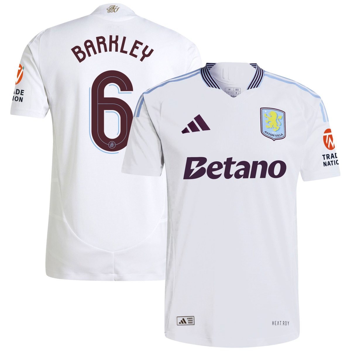 AVFC aston villa adidas away authentic shirt 2024-25 with barkley 6 cup printing Collection | Official Aston Villa Kits and Apparel