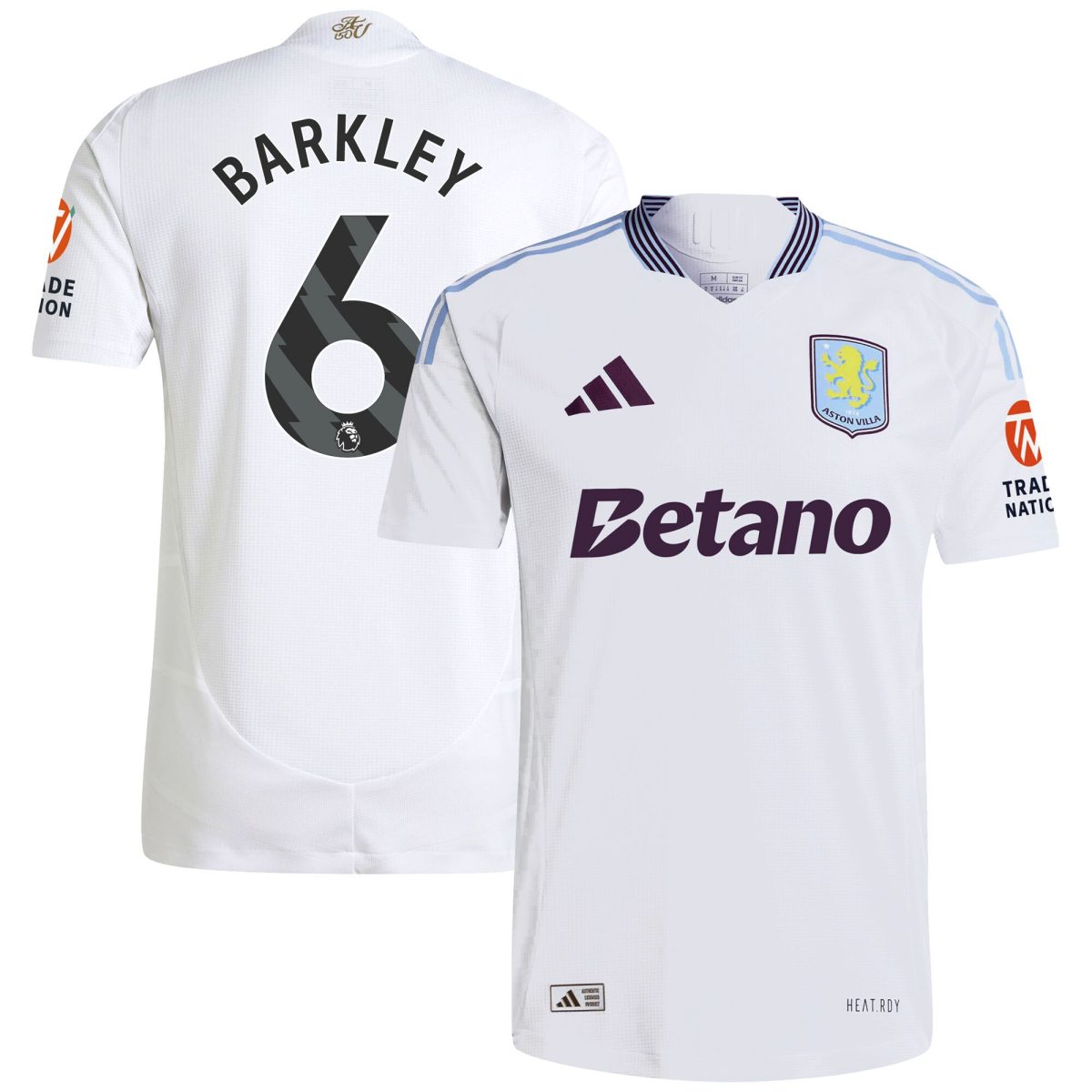 AVFC aston villa adidas away authentic shirt 2024-25 with barkley 6 printing Collection | Official Aston Villa Kits and Apparel