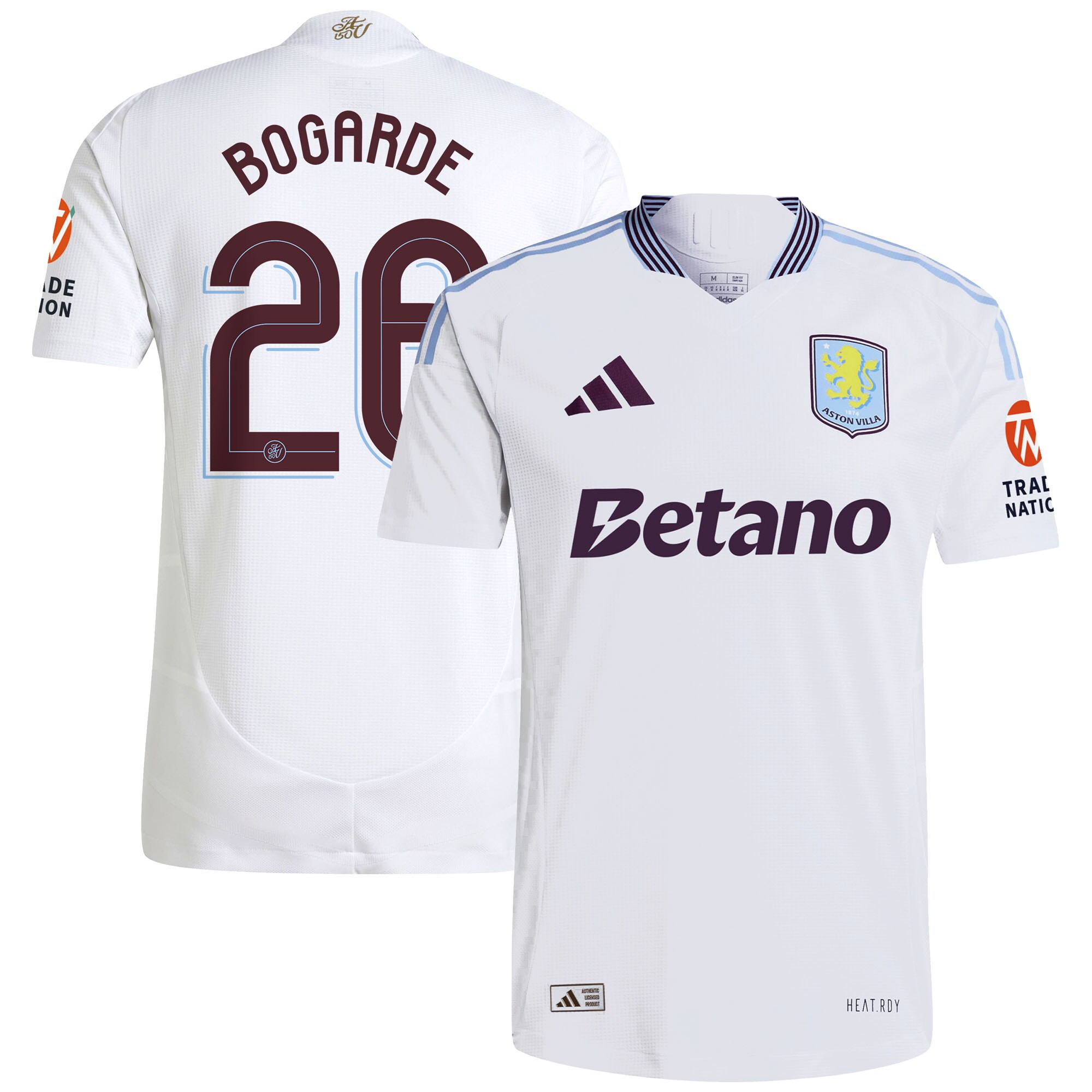 AVFC aston villa adidas away authentic shirt 2024-25 with bogarde 26 cup printing Collection | Official Aston Villa Kits and Apparel