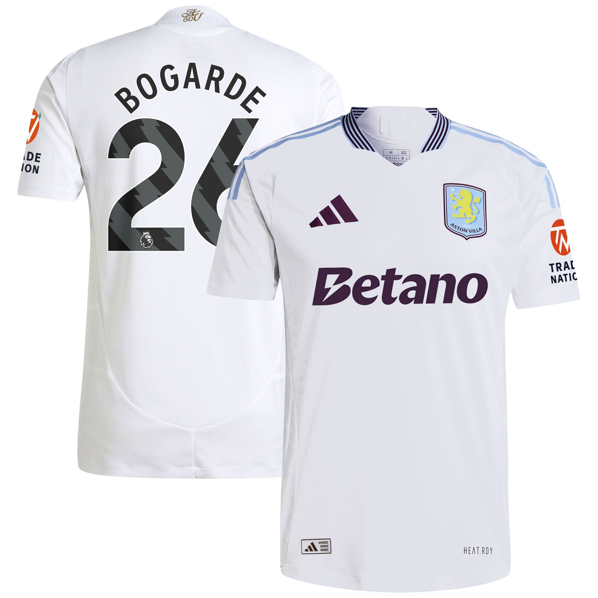 AVFC aston villa adidas away authentic shirt 2024-25 with bogarde 26 printing Collection | Official Aston Villa Kits and Apparel