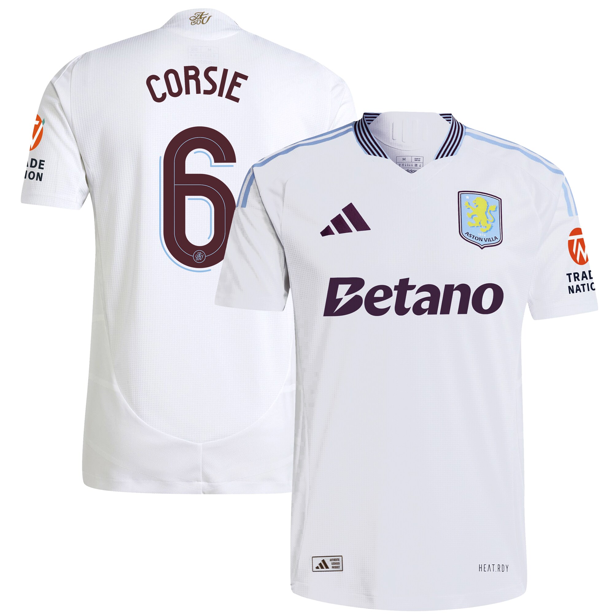 AVFC aston villa adidas away authentic shirt 2024-25 with corsie 6 cup printing Collection | Official Aston Villa Kits and Apparel