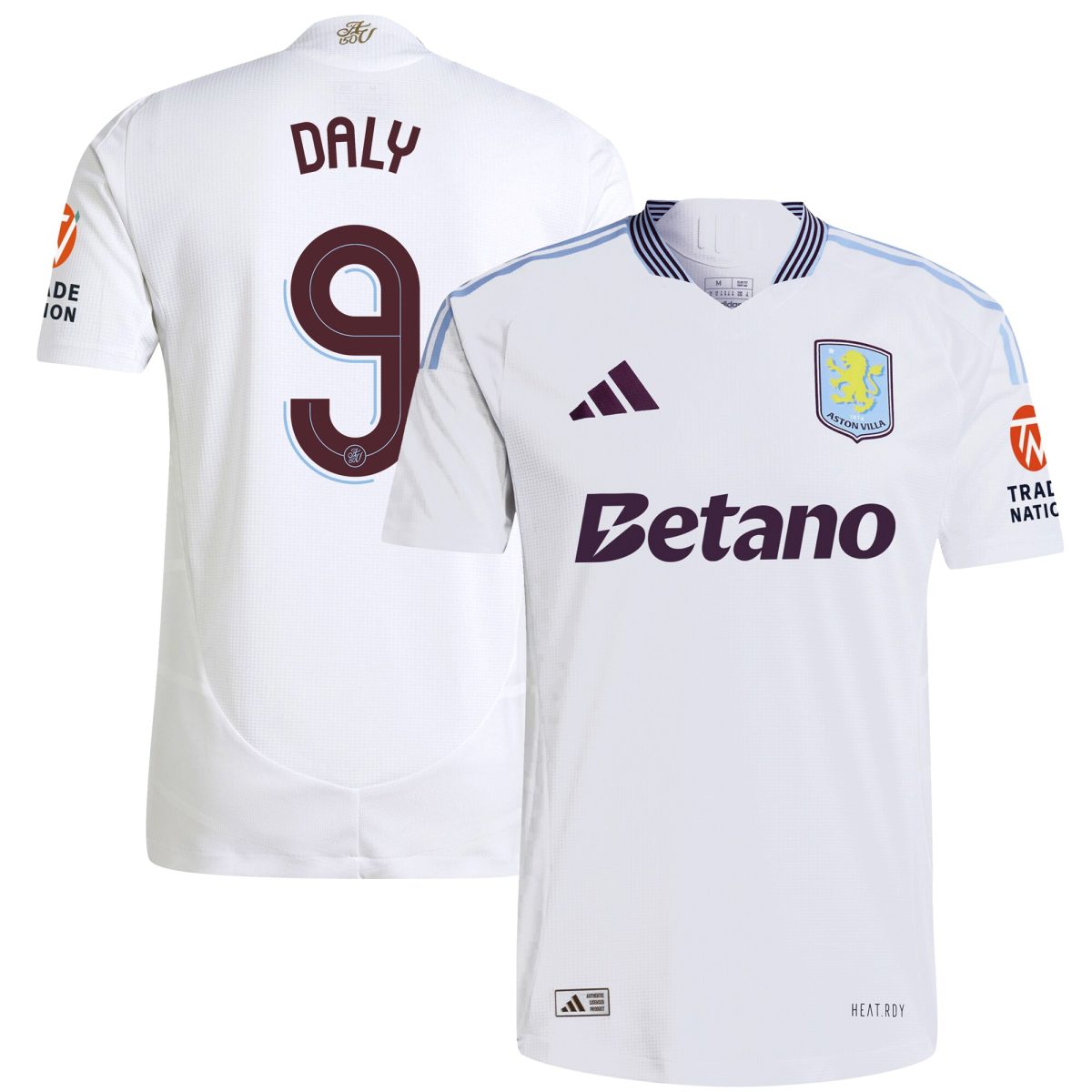 AVFC aston villa adidas away authentic shirt 2024-25 with daly 9 cup printing Collection | Official Aston Villa Kits and Apparel