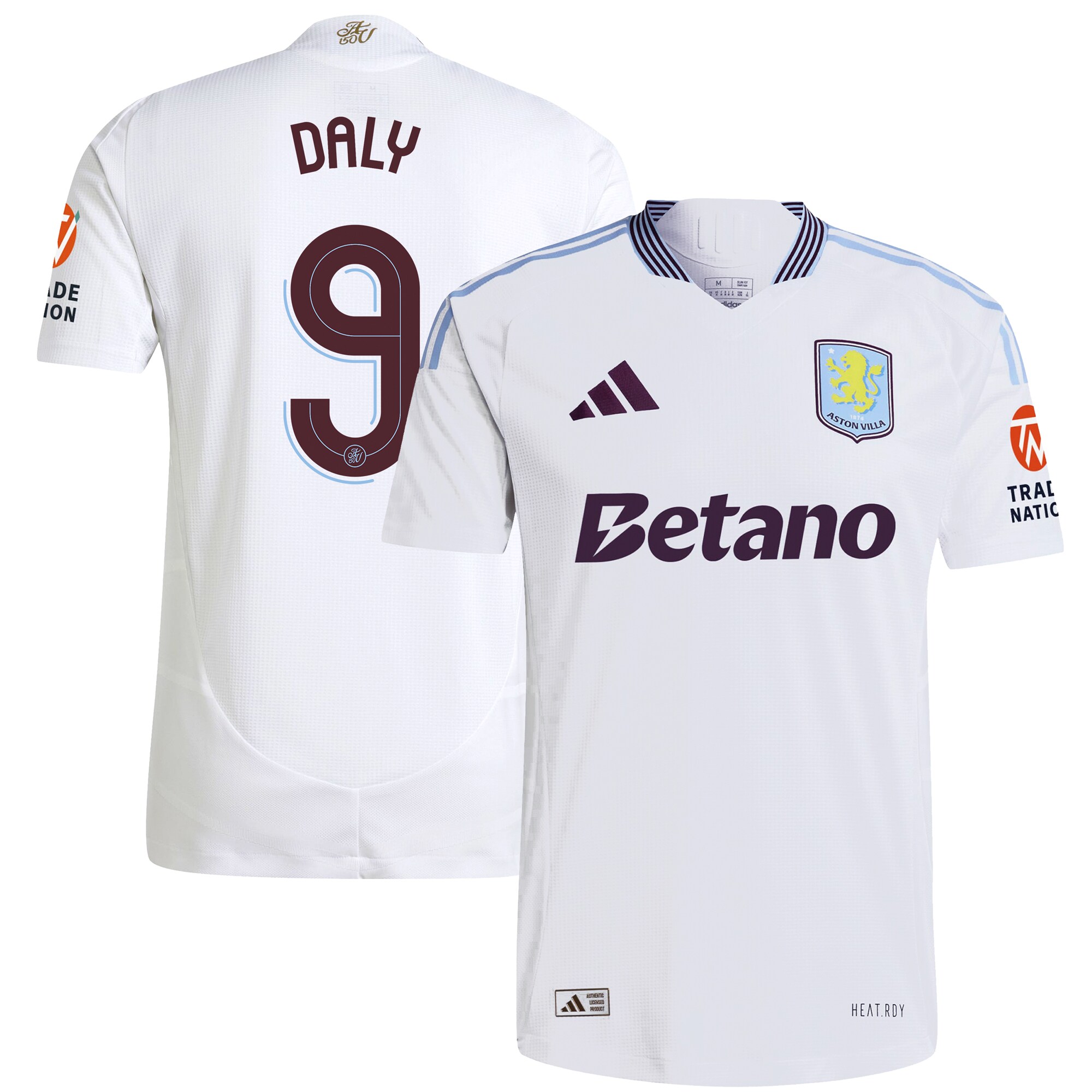 AVFC aston villa adidas away authentic shirt 2024-25 with daly 9 cup printing Collection | Official Aston Villa Kits and Apparel
