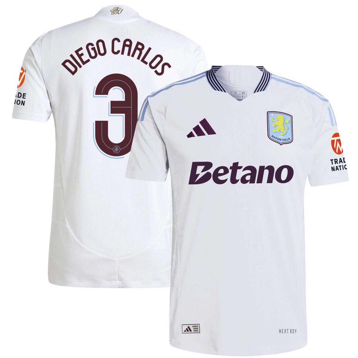 AVFC aston villa adidas away authentic shirt 2024-25 with diego carlos 3 cup printing Collection | Official Aston Villa Kits and Apparel