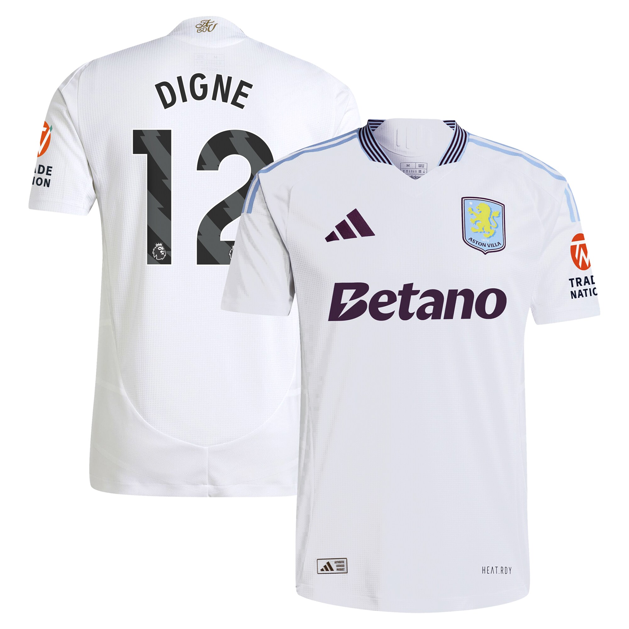 AVFC aston villa adidas away authentic shirt 2024-25 with digne 12 printing Collection | Official Aston Villa Kits and Apparel