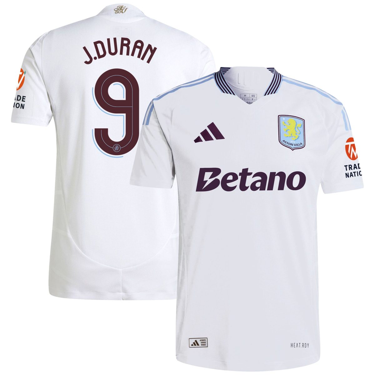 AVFC aston villa adidas away authentic shirt 2024-25 with duran 9 cup printing Collection | Official Aston Villa Kits and Apparel