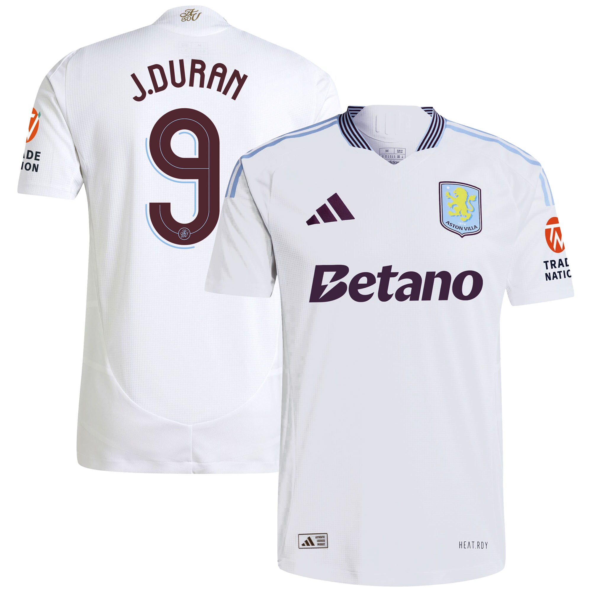 AVFC aston villa adidas away authentic shirt 2024-25 with duran 9 cup printing Collection | Official Aston Villa Kits and Apparel