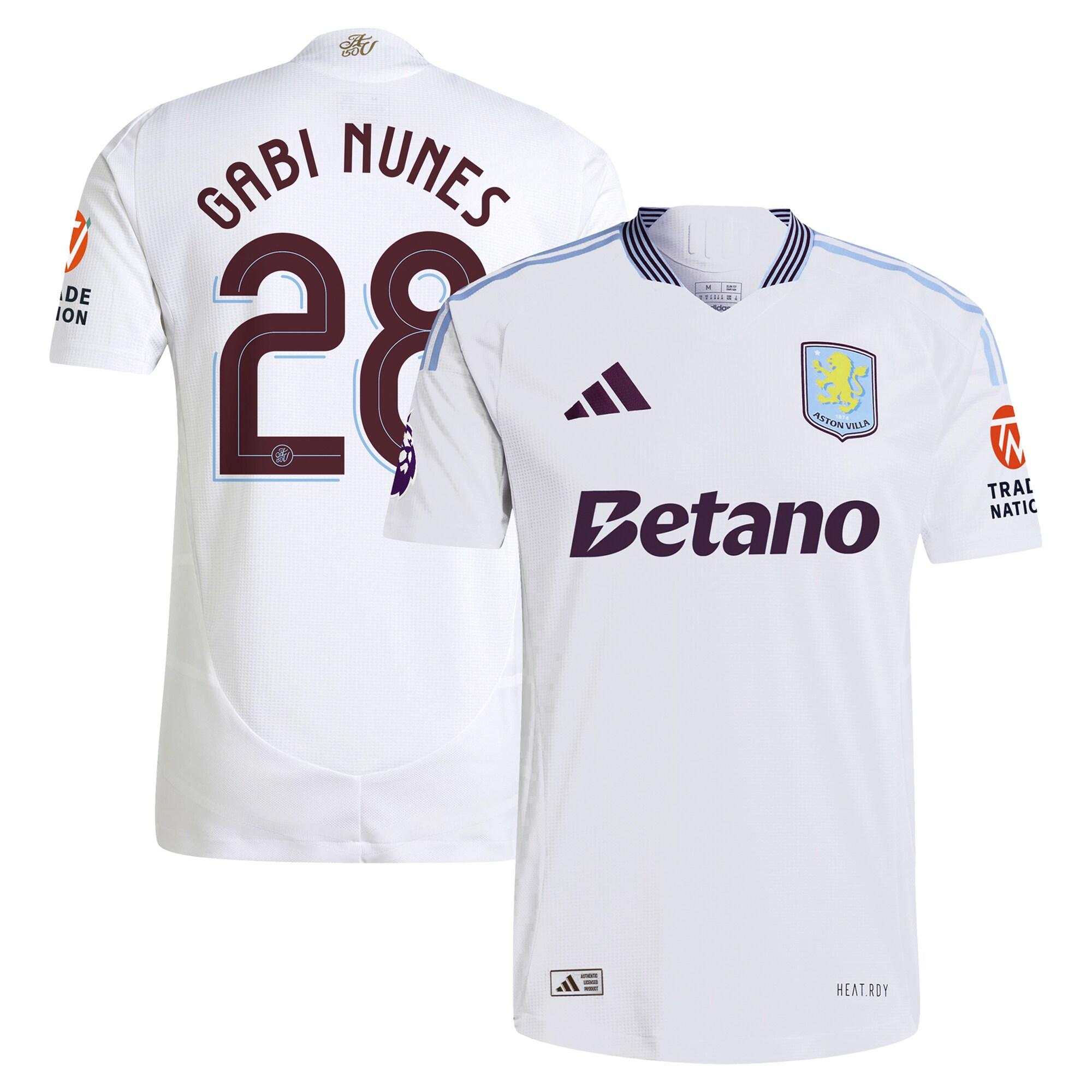 AVFC aston villa adidas away authentic shirt 2024-25 with gabi nunes 28 cup printing Collection | Official Aston Villa Kits and Apparel