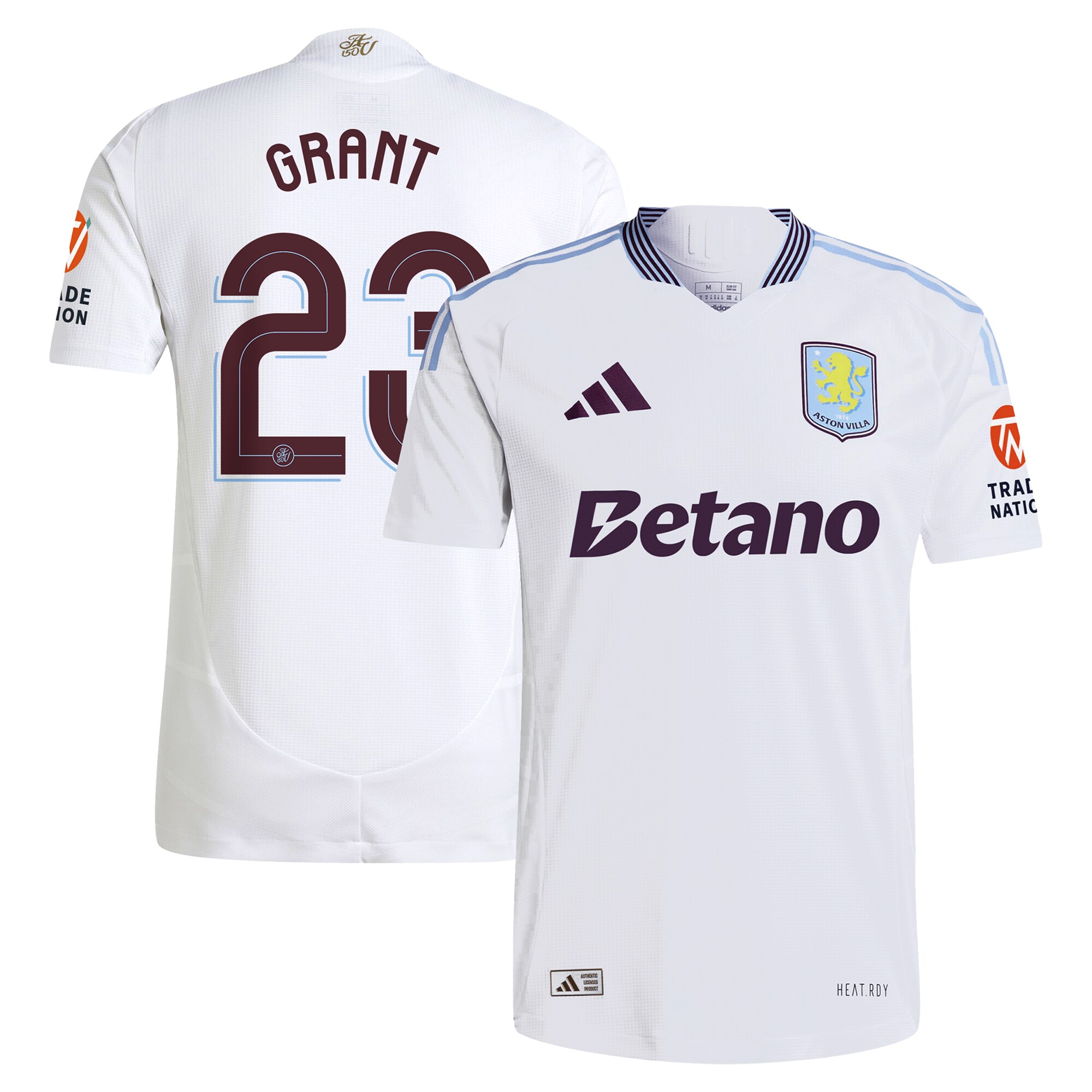 AVFC aston villa adidas away authentic shirt 2024-25 with grant 23 cup printing Collection | Official Aston Villa Kits and Apparel