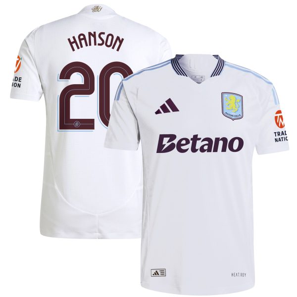 AVFC aston villa adidas away authentic shirt 2024-25 with hanson 20 cup printing Collection | Official Aston Villa Kits and Apparel