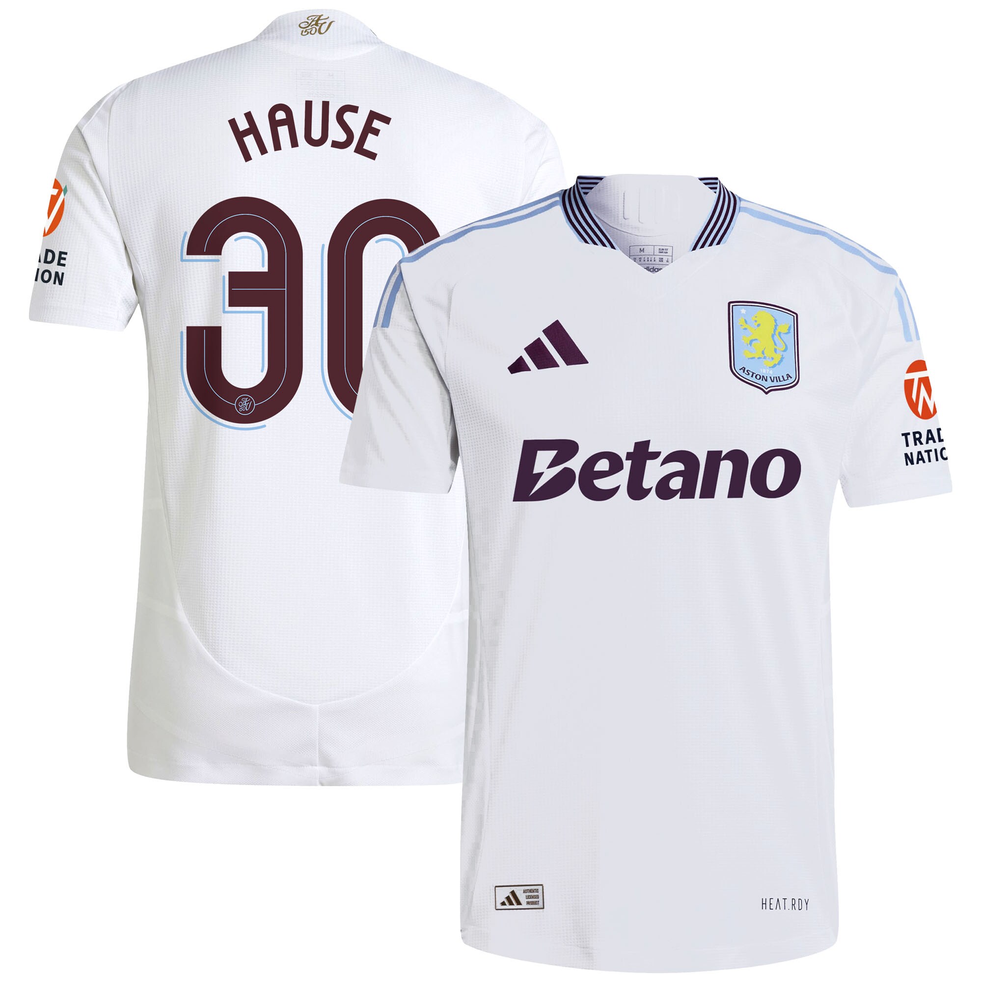AVFC aston villa adidas away authentic shirt 2024-25 with hause 30 cup printing Collection | Official Aston Villa Kits and Apparel
