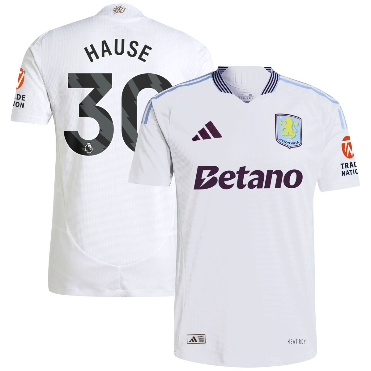 AVFC aston villa adidas away authentic shirt 2024-25 with hause 30 printing Collection | Official Aston Villa Kits and Apparel