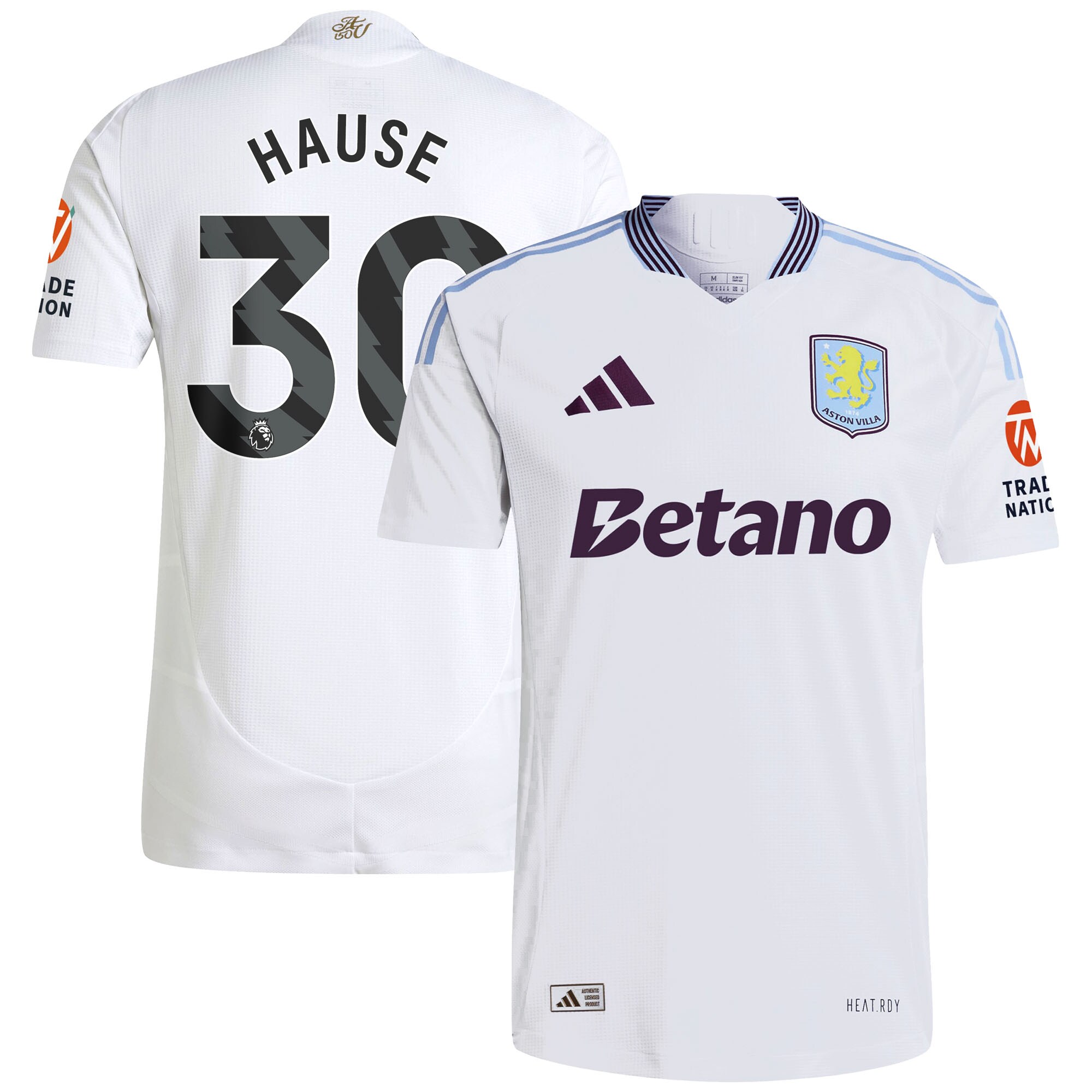 AVFC aston villa adidas away authentic shirt 2024-25 with hause 30 printing Collection | Official Aston Villa Kits and Apparel