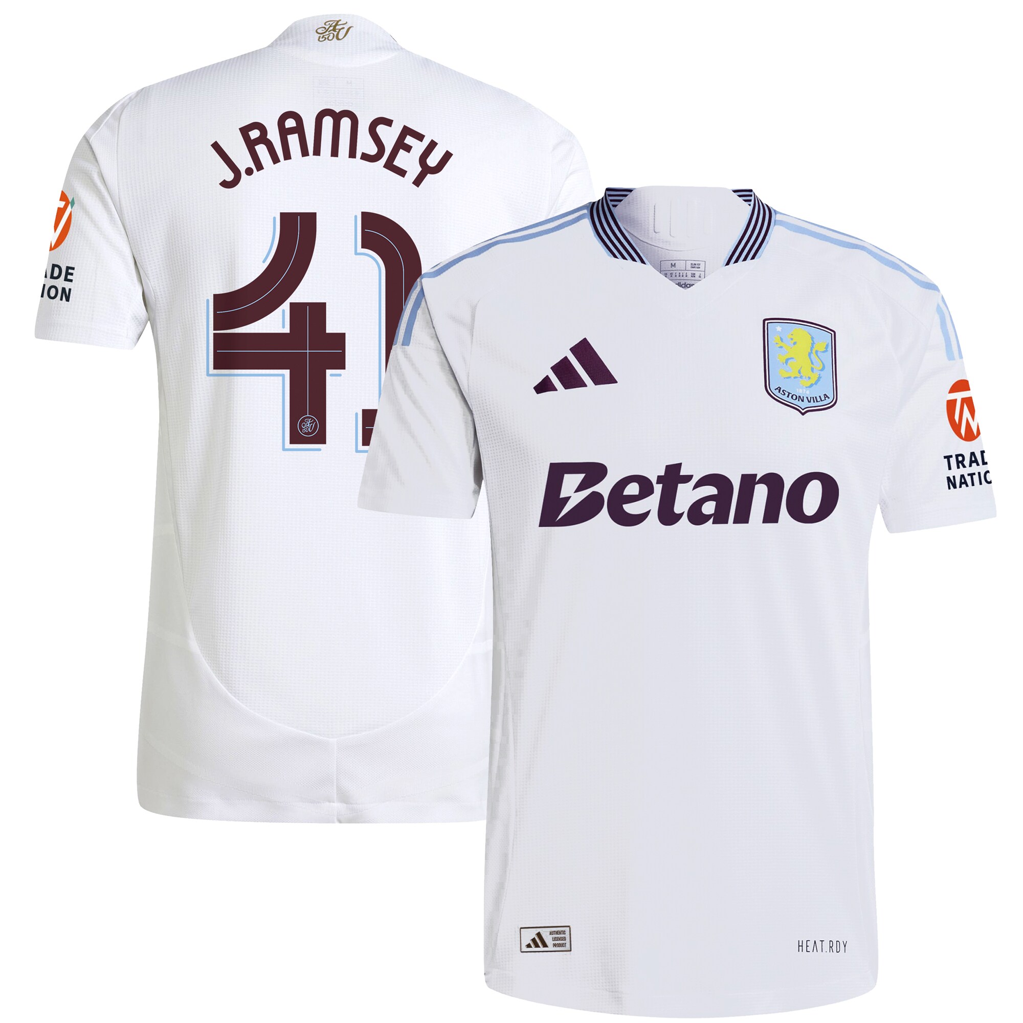 AVFC aston villa adidas away authentic shirt 2024-25 with j. ramsey 41 cup printing Collection | Official Aston Villa Kits and Apparel