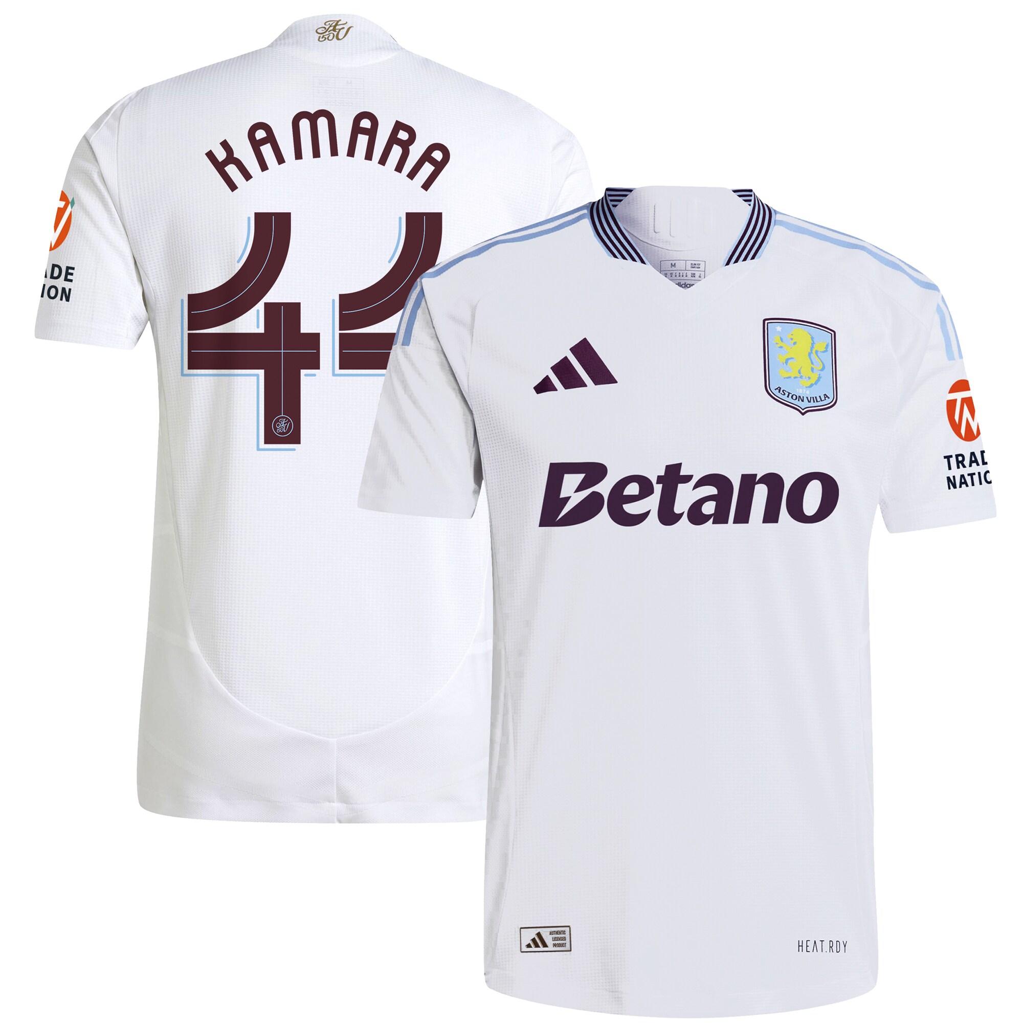 AVFC aston villa adidas away authentic shirt 2024-25 with kamara 44 cup printing Collection | Official Aston Villa Kits and Apparel