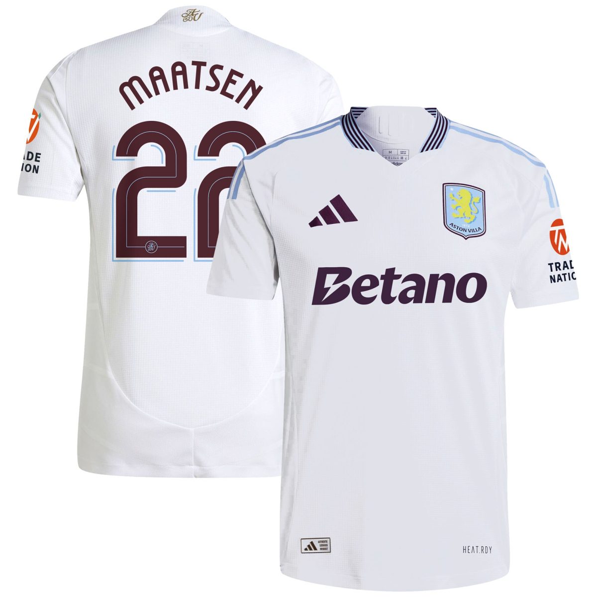 AVFC aston villa adidas away authentic shirt 2024-25 with maatsen 22 cup printing Collection | Official Aston Villa Kits and Apparel