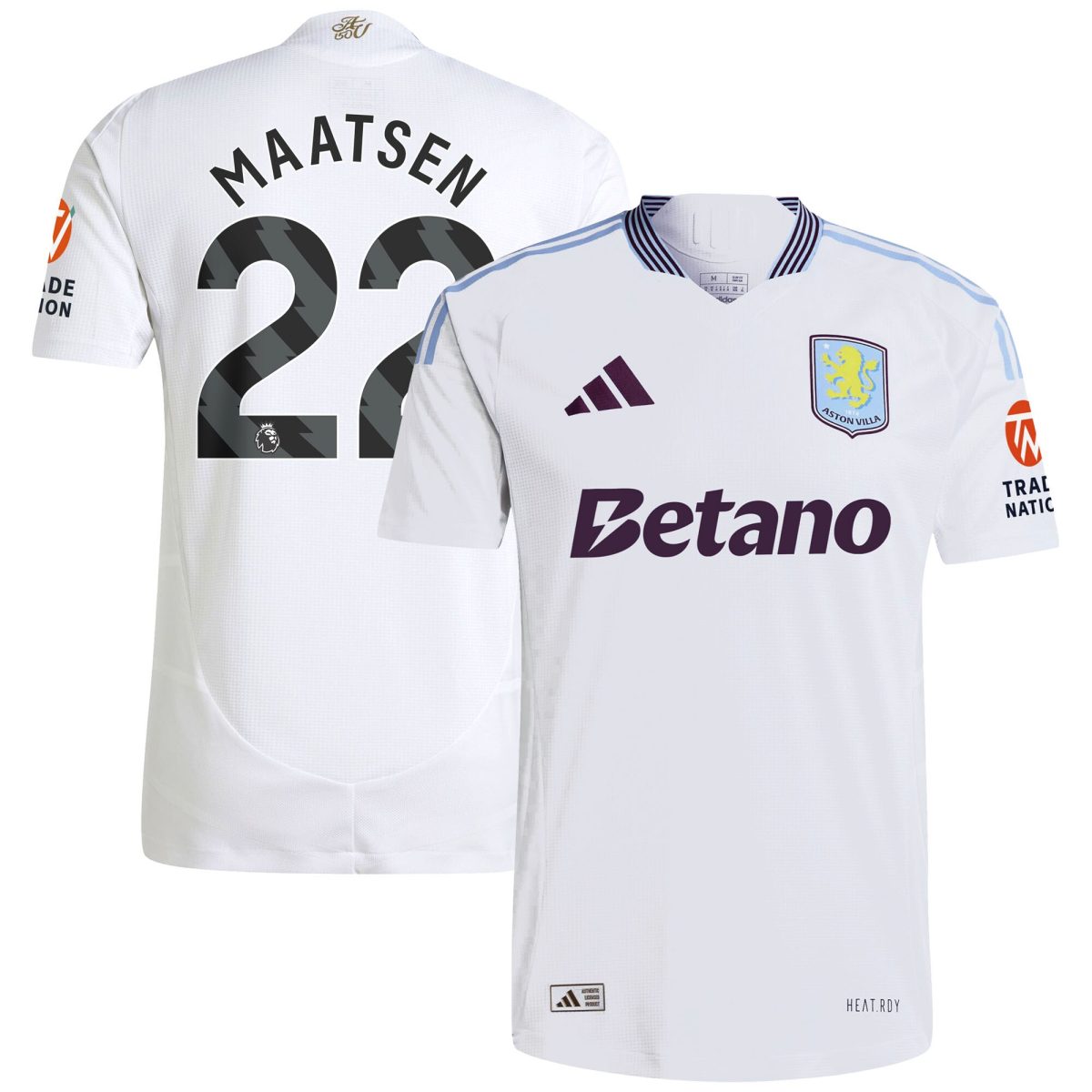 AVFC aston villa adidas away authentic shirt 2024-25 with maatsen 22 printing Collection | Official Aston Villa Kits and Apparel