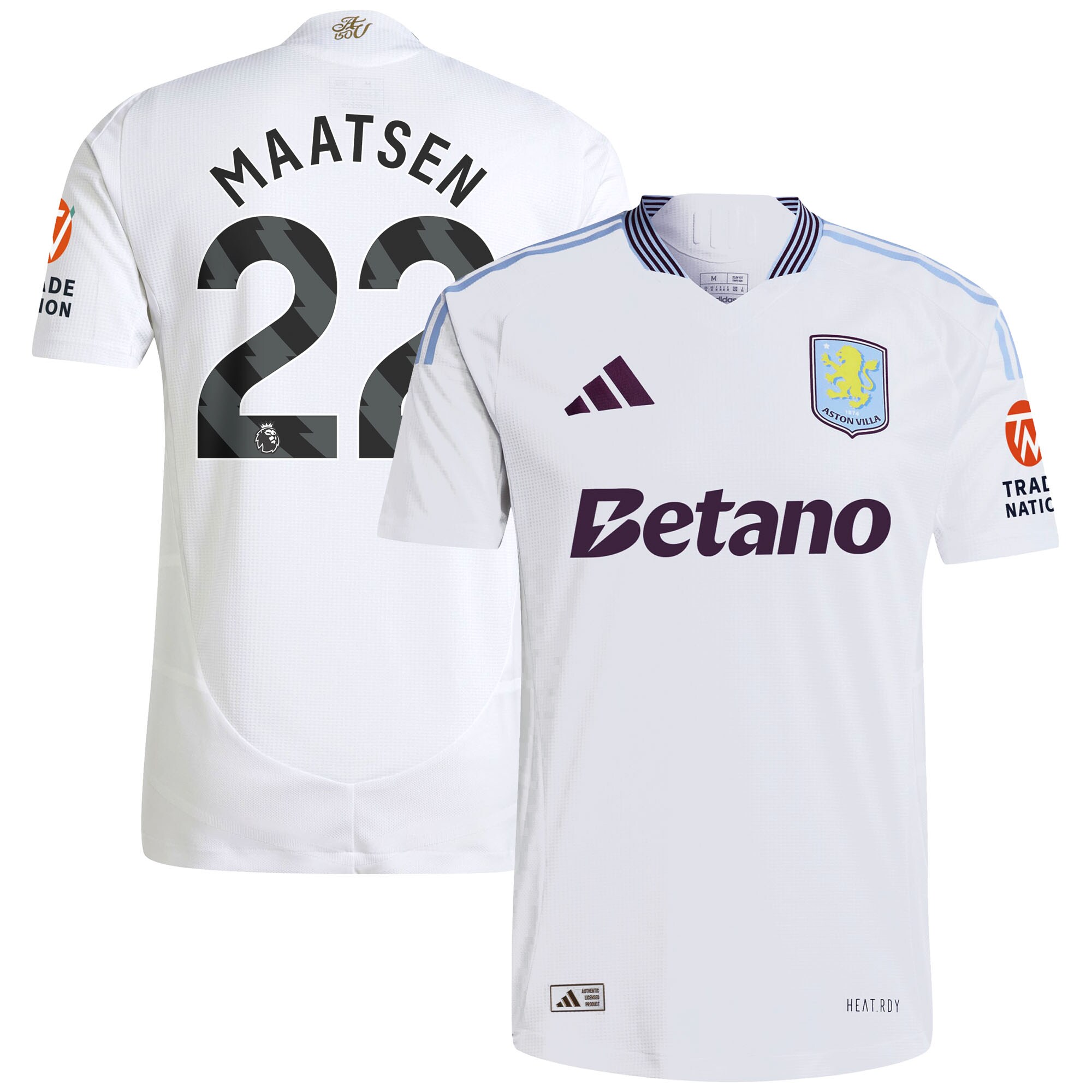 AVFC aston villa adidas away authentic shirt 2024-25 with maatsen 22 printing Collection | Official Aston Villa Kits and Apparel