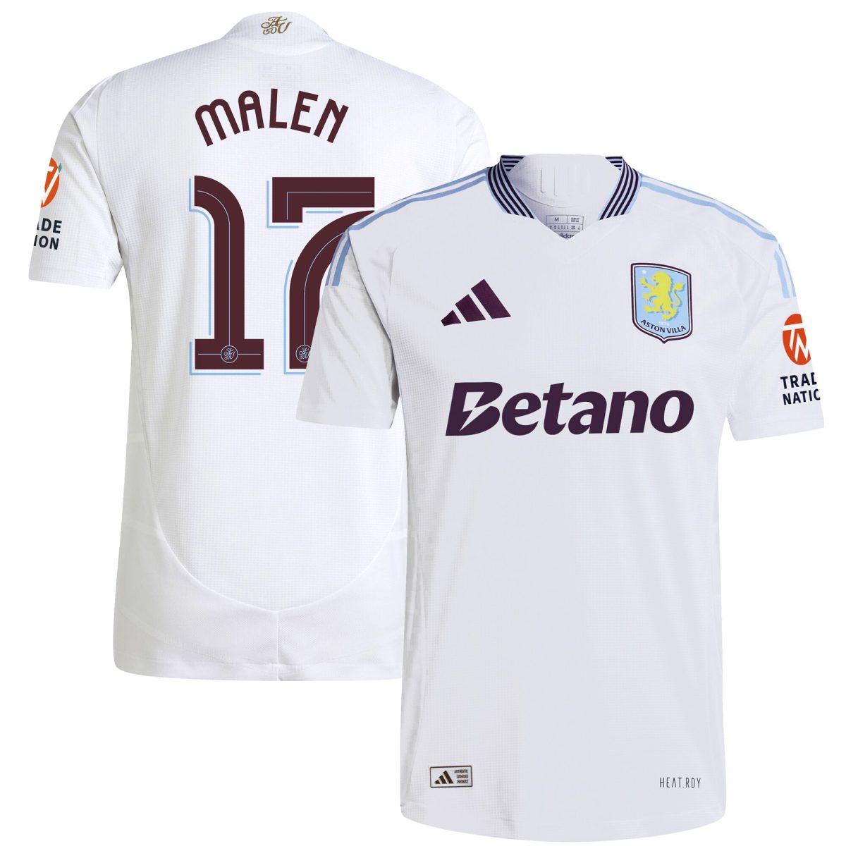 AVFC aston villa adidas away authentic shirt 2024-25 with malen 17 cup printing Collection | Official Aston Villa Kits and Apparel