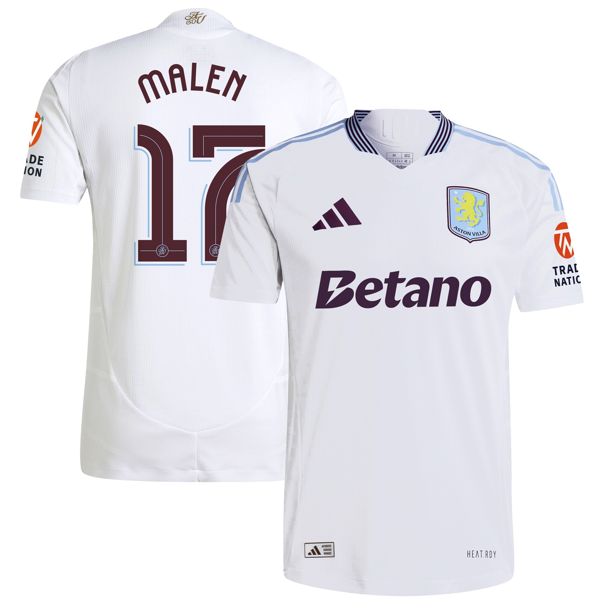 AVFC aston villa adidas away authentic shirt 2024-25 with malen 17 cup printing Collection | Official Aston Villa Kits and Apparel
