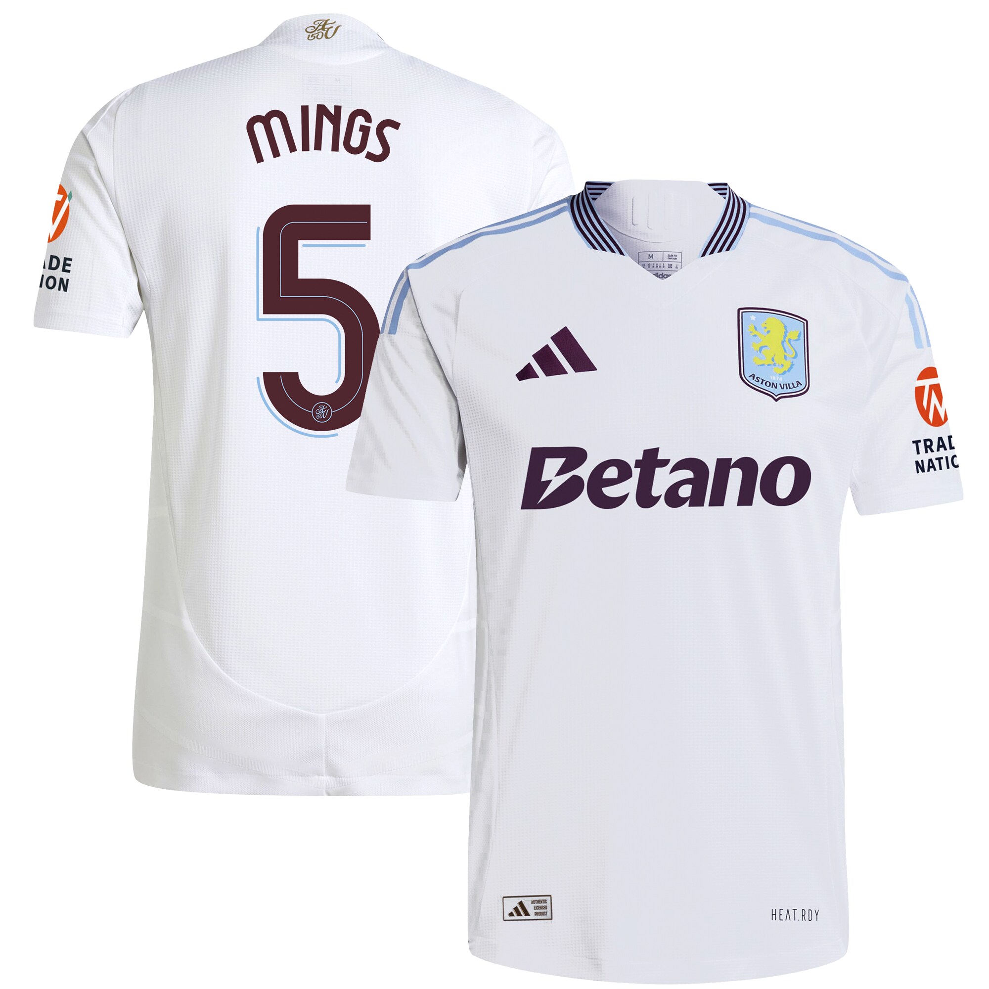 AVFC aston villa adidas away authentic shirt 2024-25 with mings 5 cup printing Collection | Official Aston Villa Kits and Apparel