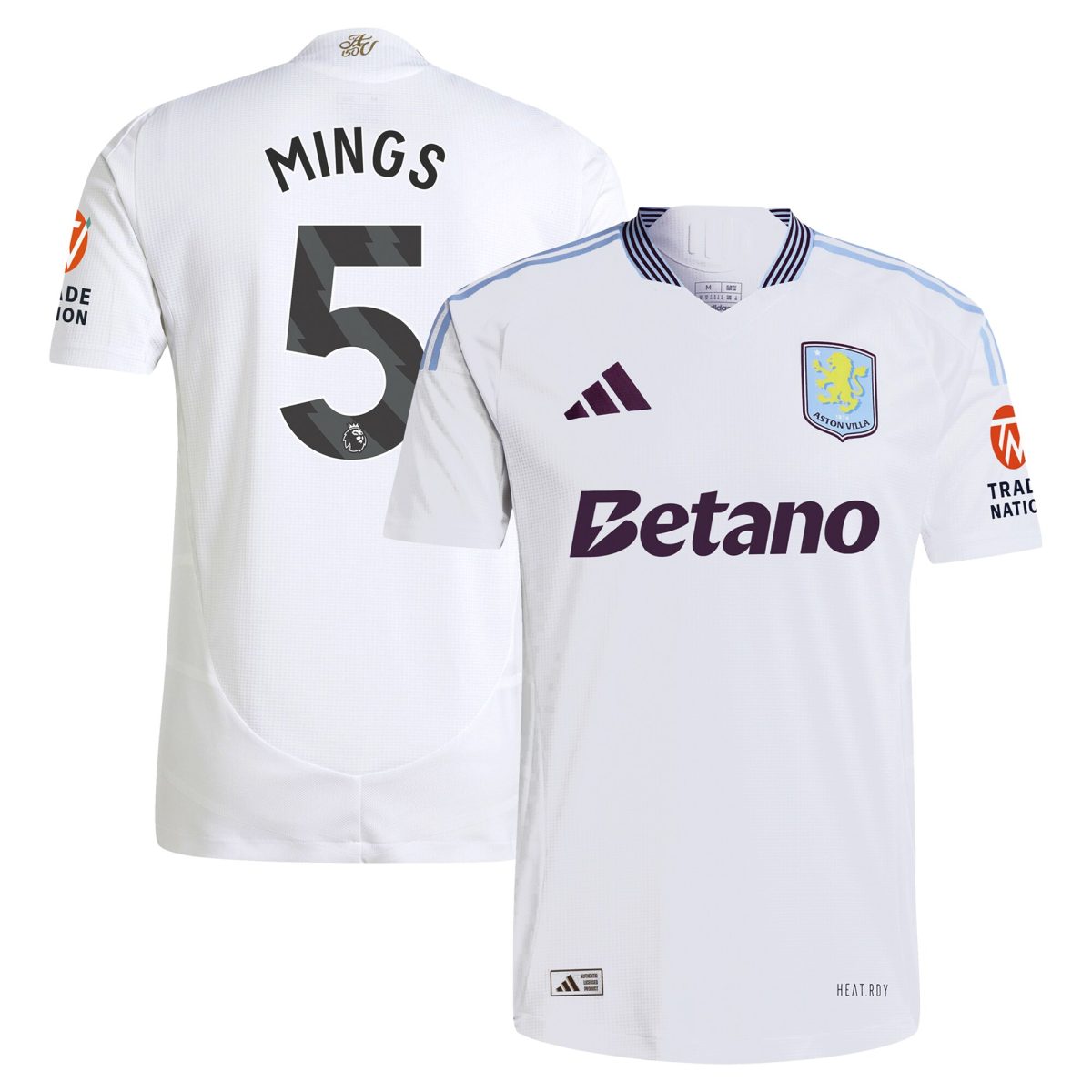 AVFC aston villa adidas away authentic shirt 2024-25 with mings 5 printing Collection | Official Aston Villa Kits and Apparel
