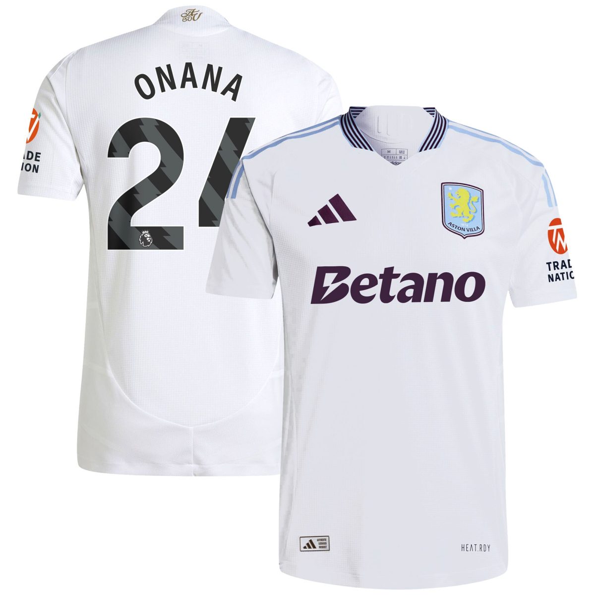 AVFC aston villa adidas away authentic shirt 2024-25 with onana 24 printing Collection | Official Aston Villa Kits and Apparel