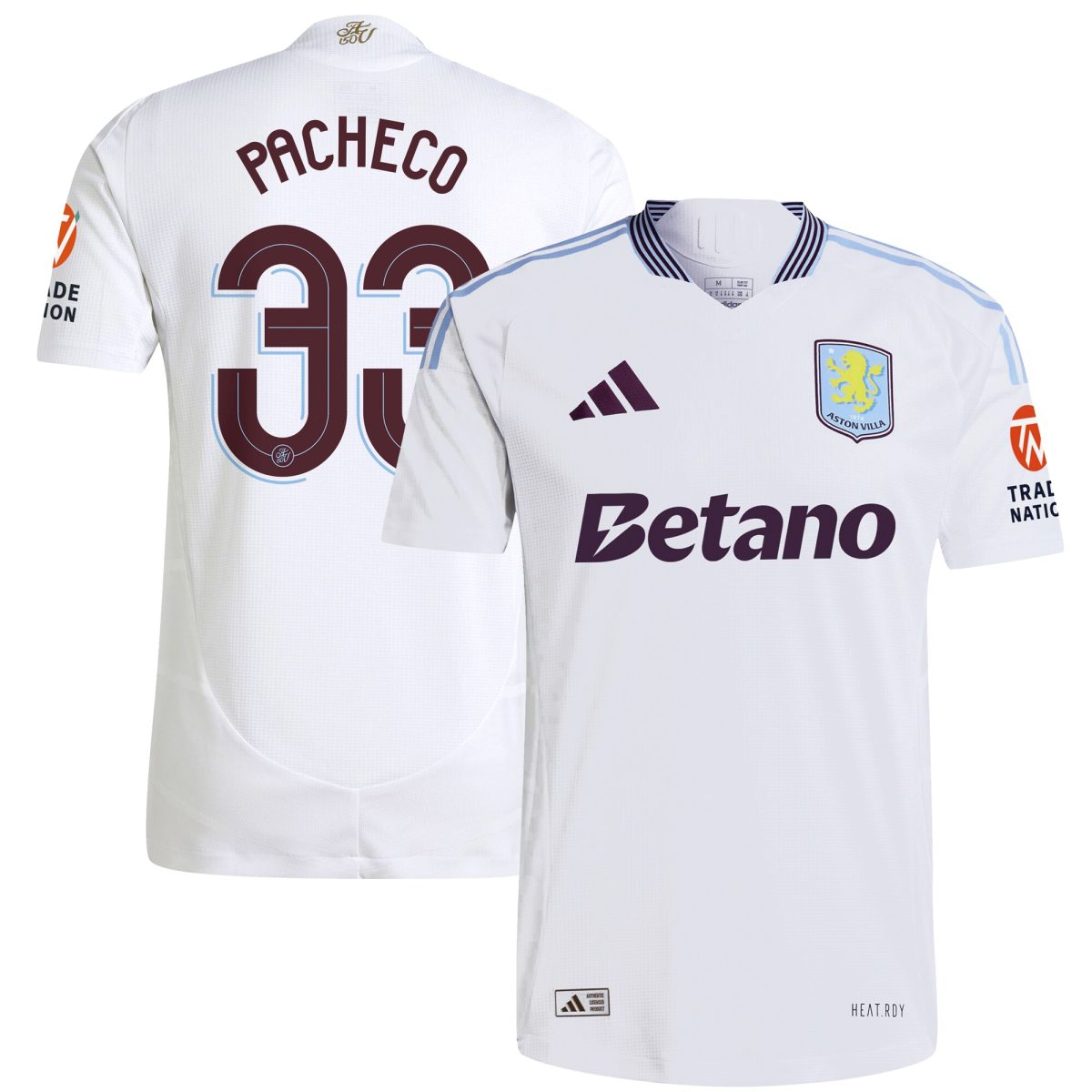 AVFC aston villa adidas away authentic shirt 2024-25 with pacheco 33 cup printing Collection | Official Aston Villa Kits and Apparel