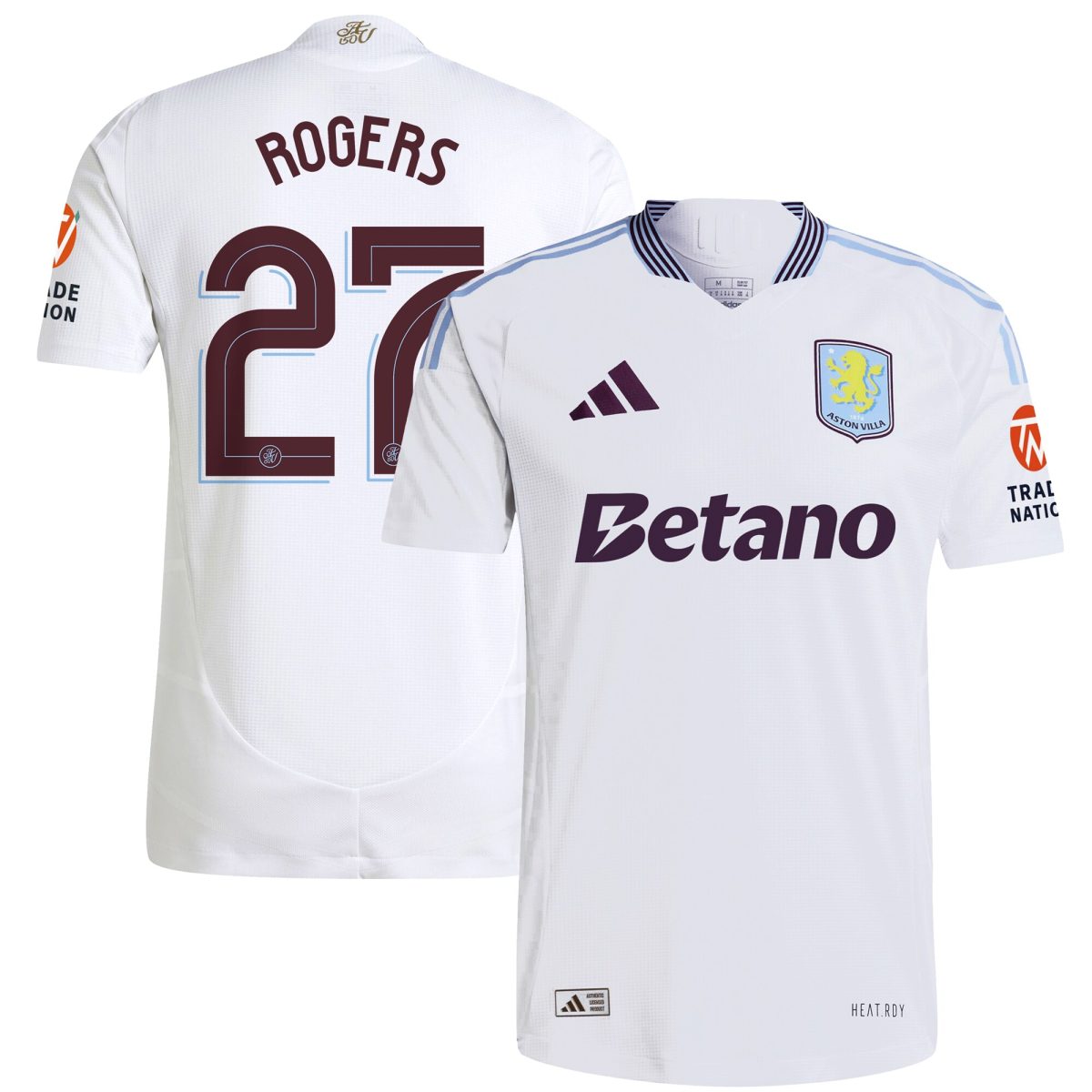 AVFC aston villa adidas away authentic shirt 2024-25 with rogers 27 cup printing Collection | Official Aston Villa Kits and Apparel