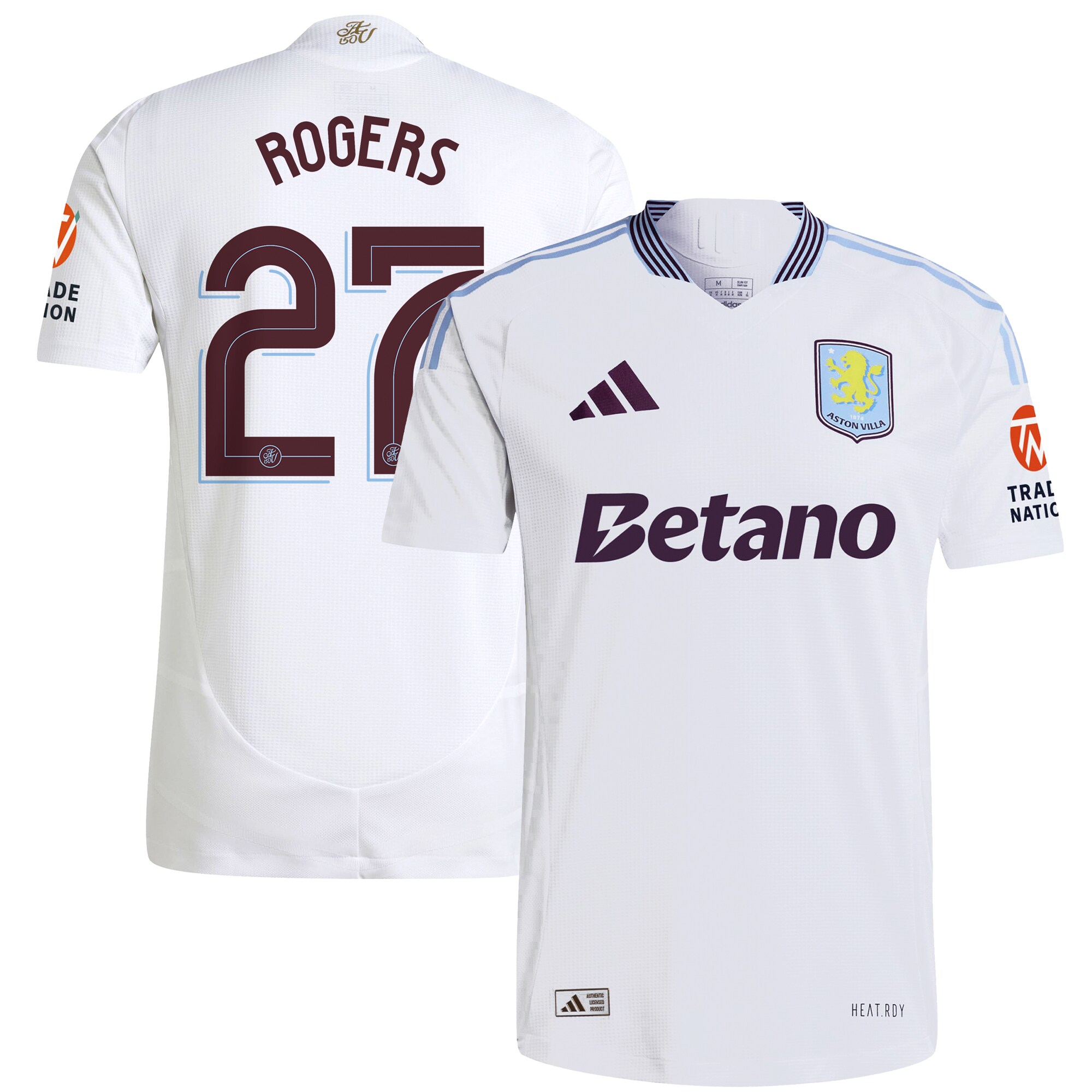 AVFC aston villa adidas away authentic shirt 2024-25 with rogers 27 cup printing Collection | Official Aston Villa Kits and Apparel