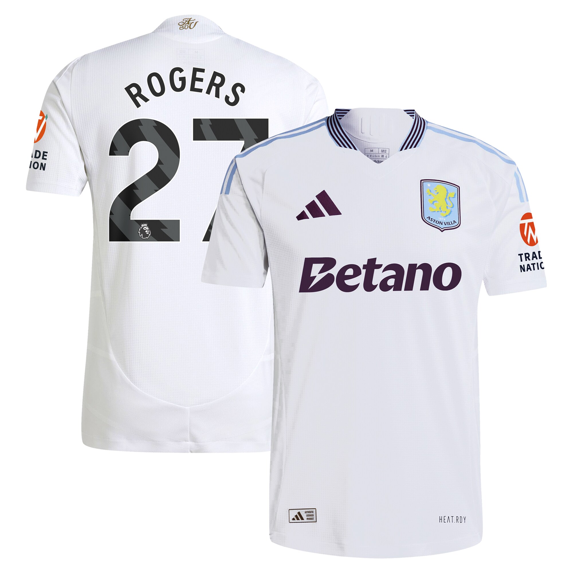 AVFC aston villa adidas away authentic shirt 2024-25 with rogers 27 printing Collection | Official Aston Villa Kits and Apparel