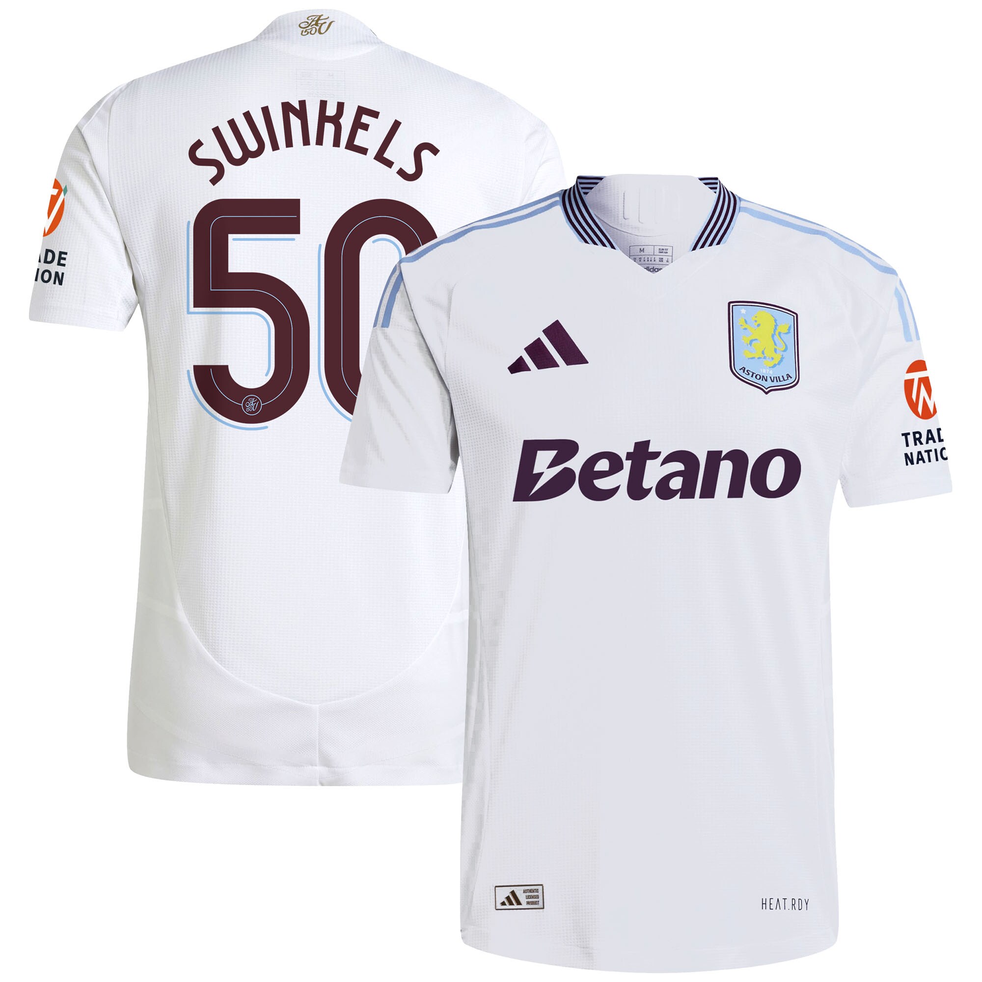 AVFC aston villa adidas away authentic shirt 2024-25 with swinkels 50 cup printing Collection | Official Aston Villa Kits and Apparel