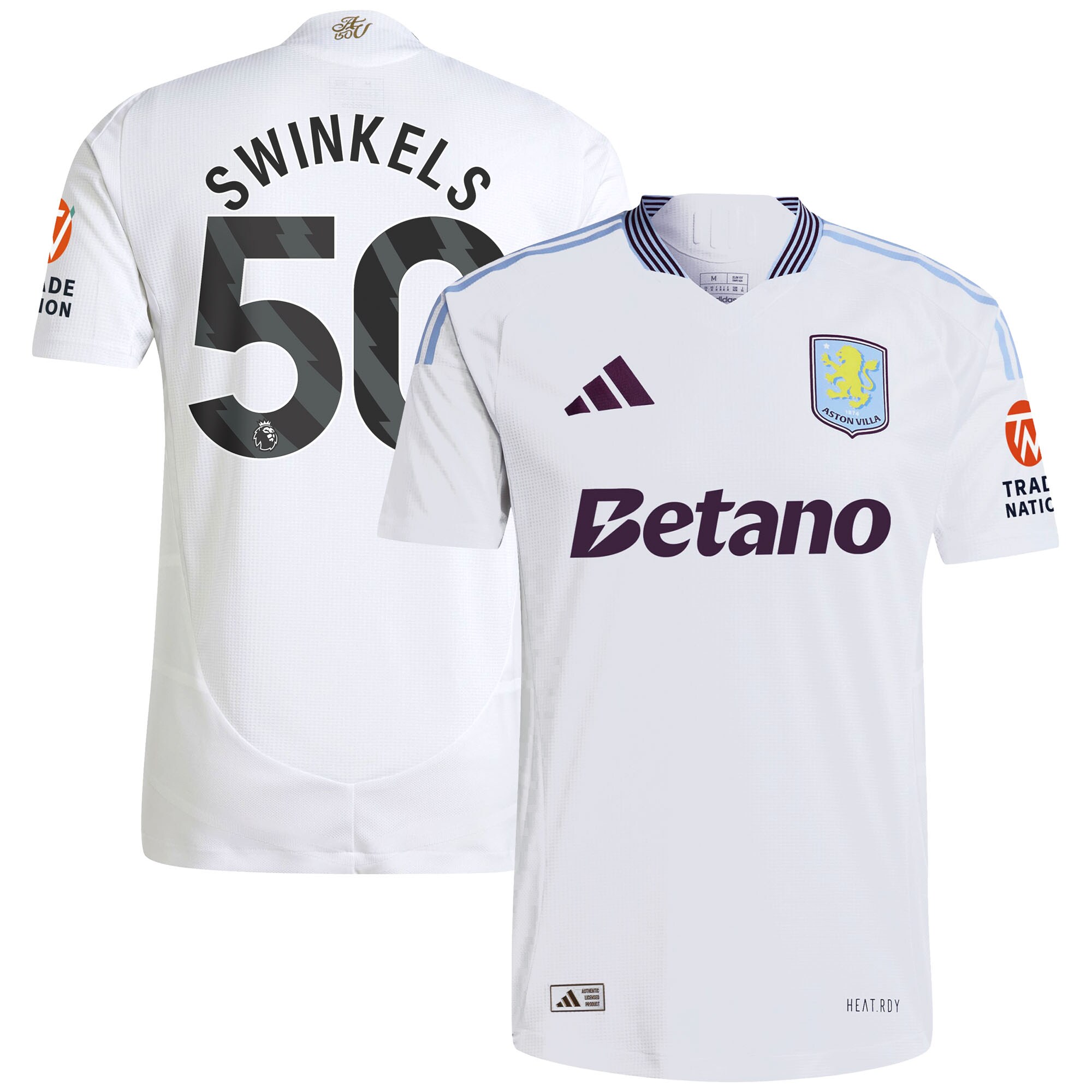 AVFC aston villa adidas away authentic shirt 2024-25 with swinkels 50 printing Collection | Official Aston Villa Kits and Apparel