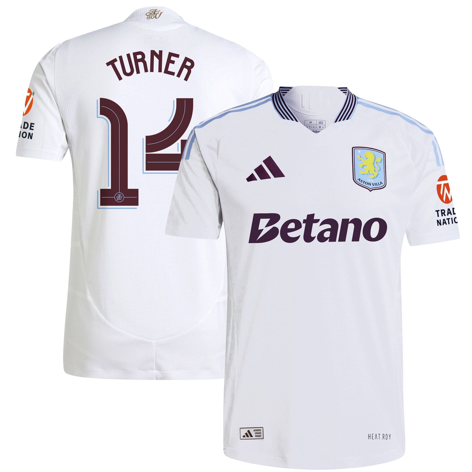 AVFC aston villa adidas away authentic shirt 2024-25 with turner 14 cup printing Collection | Official Aston Villa Kits and Apparel
