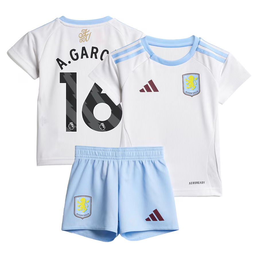 AVFC aston villa adidas away baby kit 2024-25 with a.garcía 16 printing Collection | Official Aston Villa Kits and Apparel