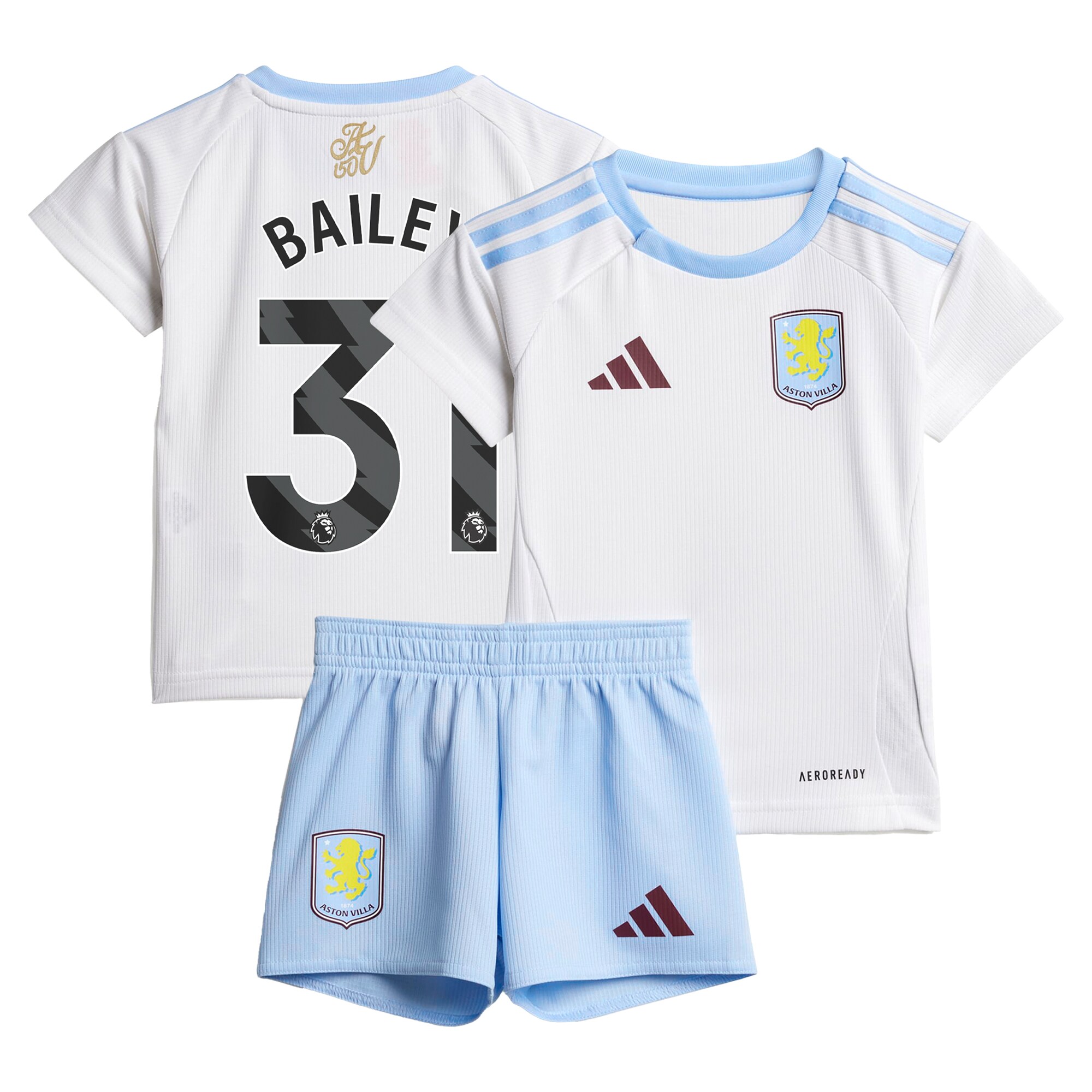 AVFC aston villa adidas away baby kit 2024-25 with bailey 31 printing Collection | Official Aston Villa Kits and Apparel