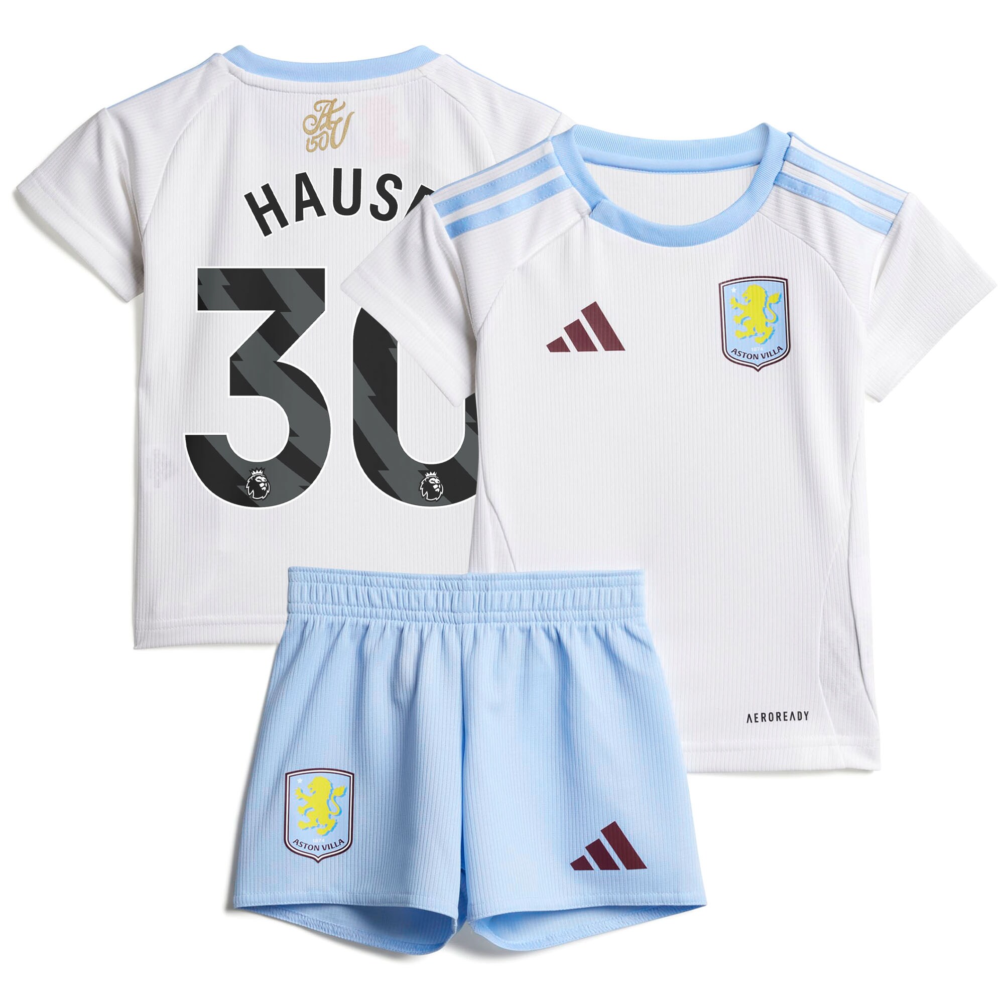 AVFC aston villa adidas away baby kit 2024-25 with hause 30 printing Collection | Official Aston Villa Kits and Apparel