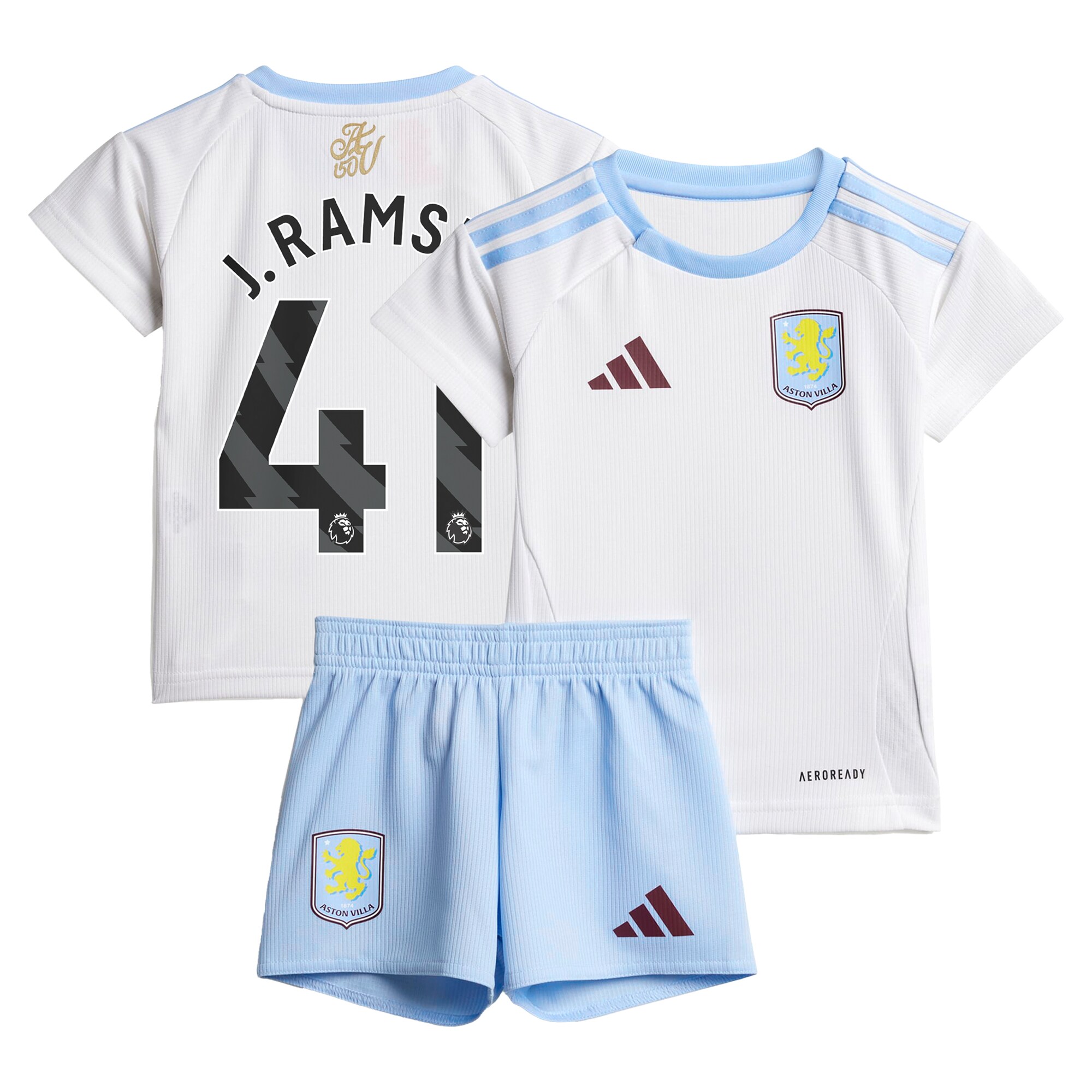 AVFC aston villa adidas away baby kit 2024-25 with j. ramsey 41 printing Collection | Official Aston Villa Kits and Apparel