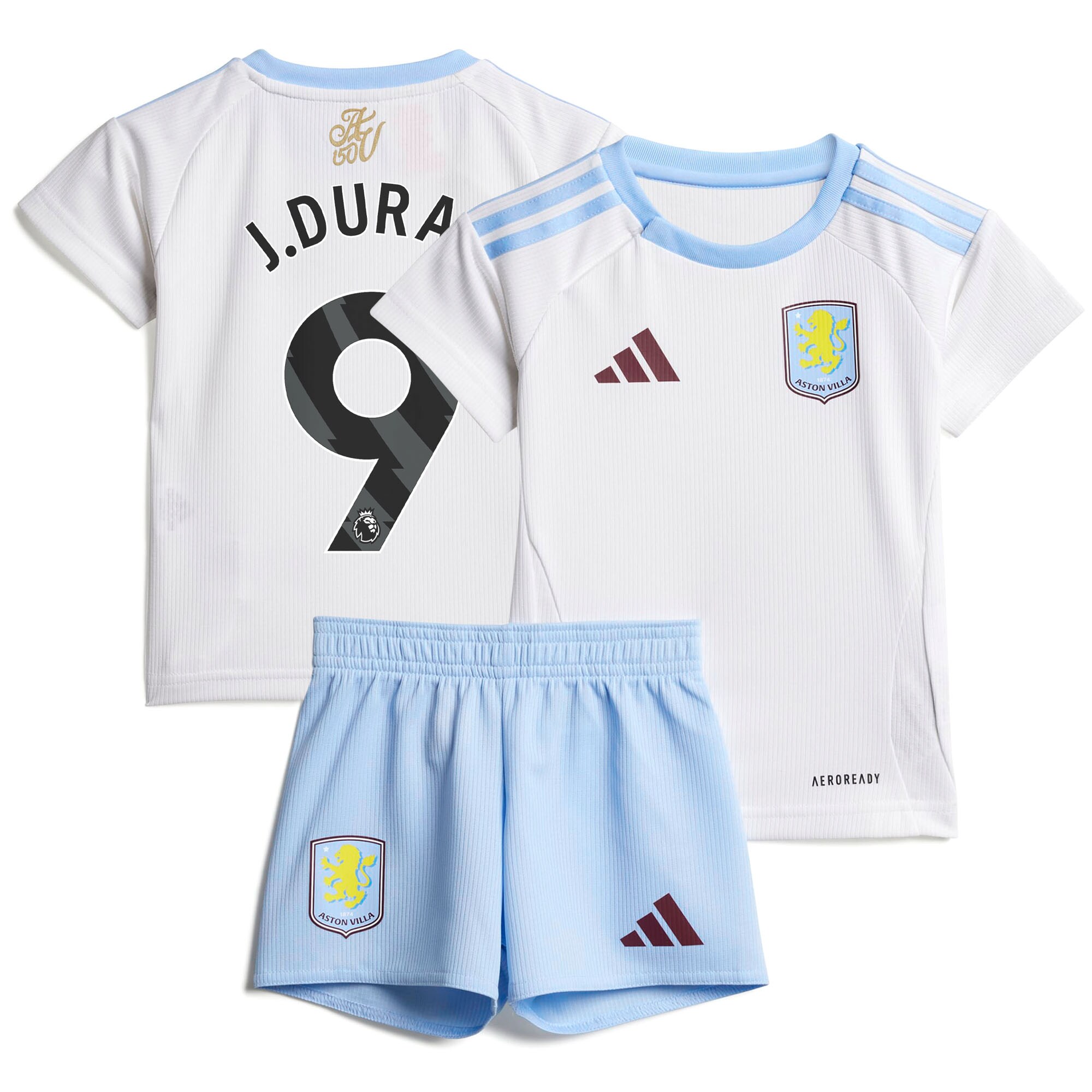 AVFC aston villa adidas away baby kit 2024-25 with j.duran 9 printing Collection | Official Aston Villa Kits and Apparel