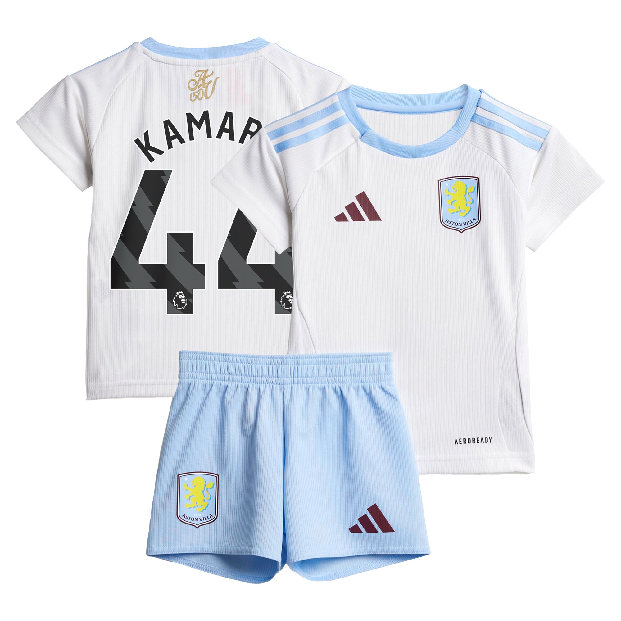 AVFC aston villa adidas away baby kit 2024-25 with kamara 44 printing Collection | Official Aston Villa Kits and Apparel