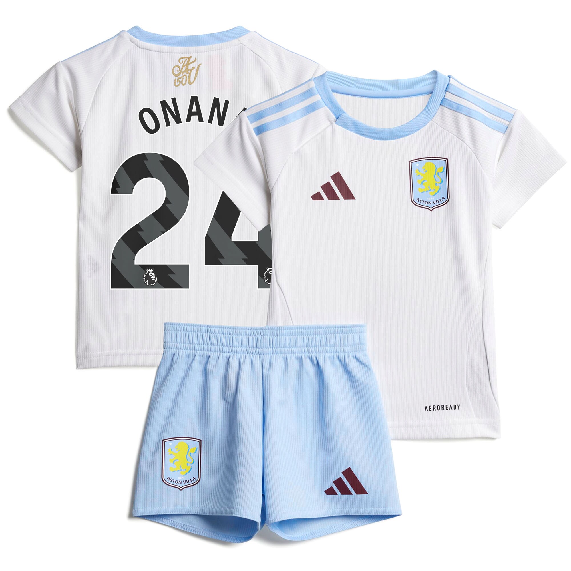 AVFC aston villa adidas away baby kit 2024-25 with onana 24 printing Collection | Official Aston Villa Kits and Apparel