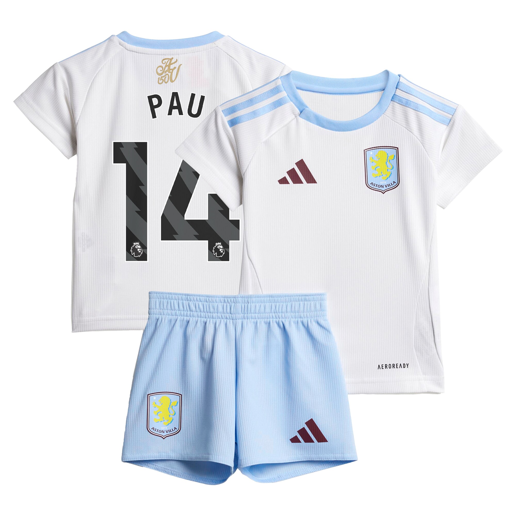AVFC aston villa adidas away baby kit 2024-25 with pau 14 printing Collection | Official Aston Villa Kits and Apparel