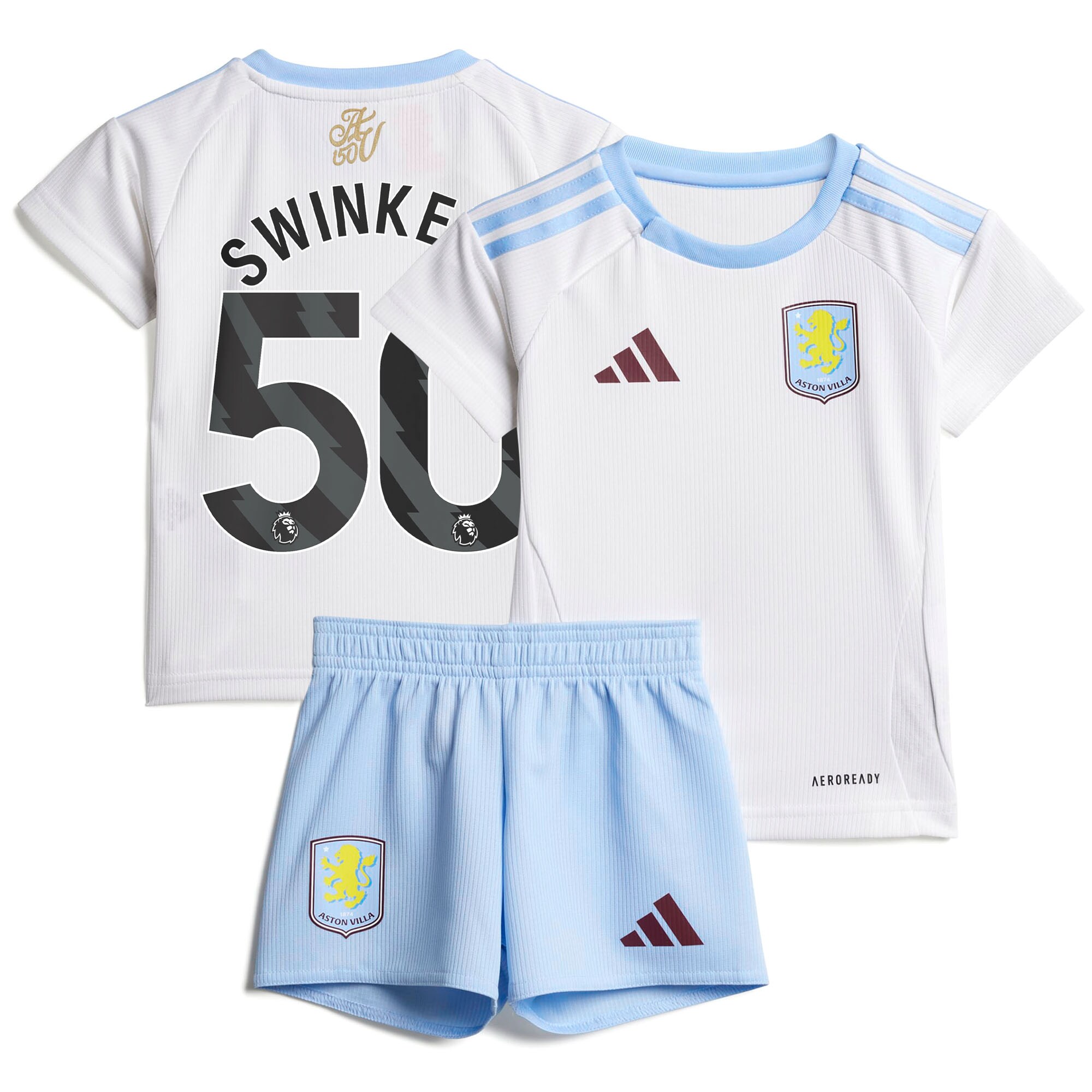 AVFC aston villa adidas away baby kit 2024-25 with swinkels 50 printing Collection | Official Aston Villa Kits and Apparel