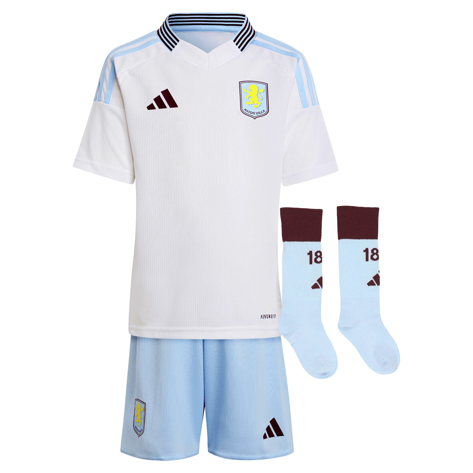 AVFC aston villa adidas away mini kit 2024-25 with a.garcía 16 printing Collection | Official Aston Villa Kits and Apparel