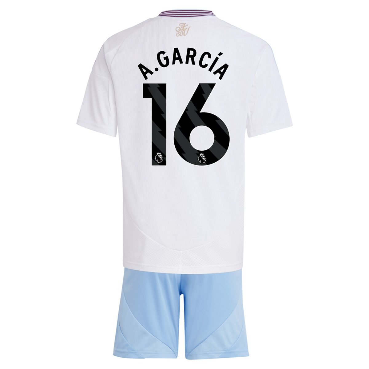 AVFC aston villa adidas away mini kit 2024-25 with a.garcía 16 printing Collection | Official Aston Villa Kits and Apparel