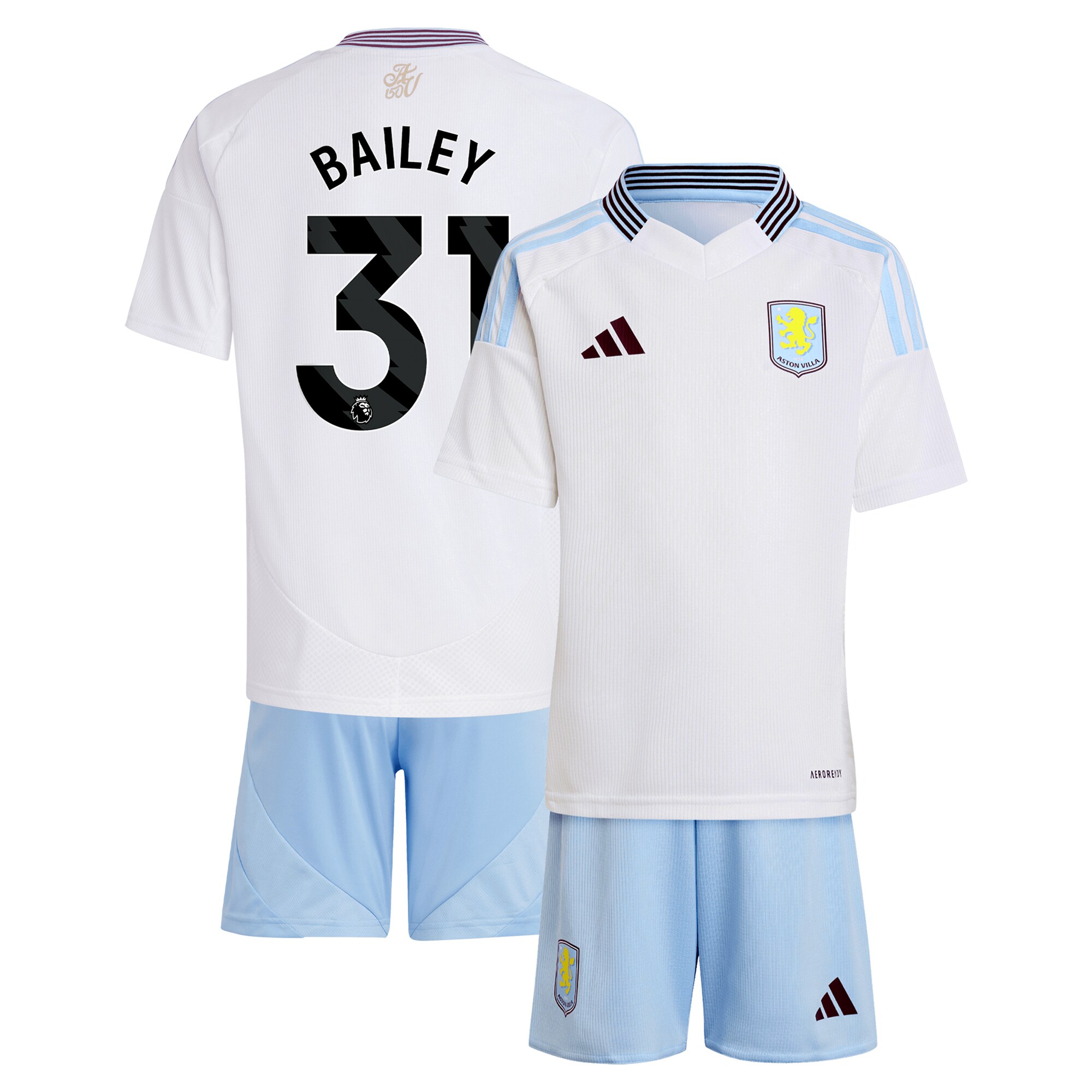 AVFC aston villa adidas away mini kit 2024-25 with bailey 31 printing Collection | Official Aston Villa Kits and Apparel
