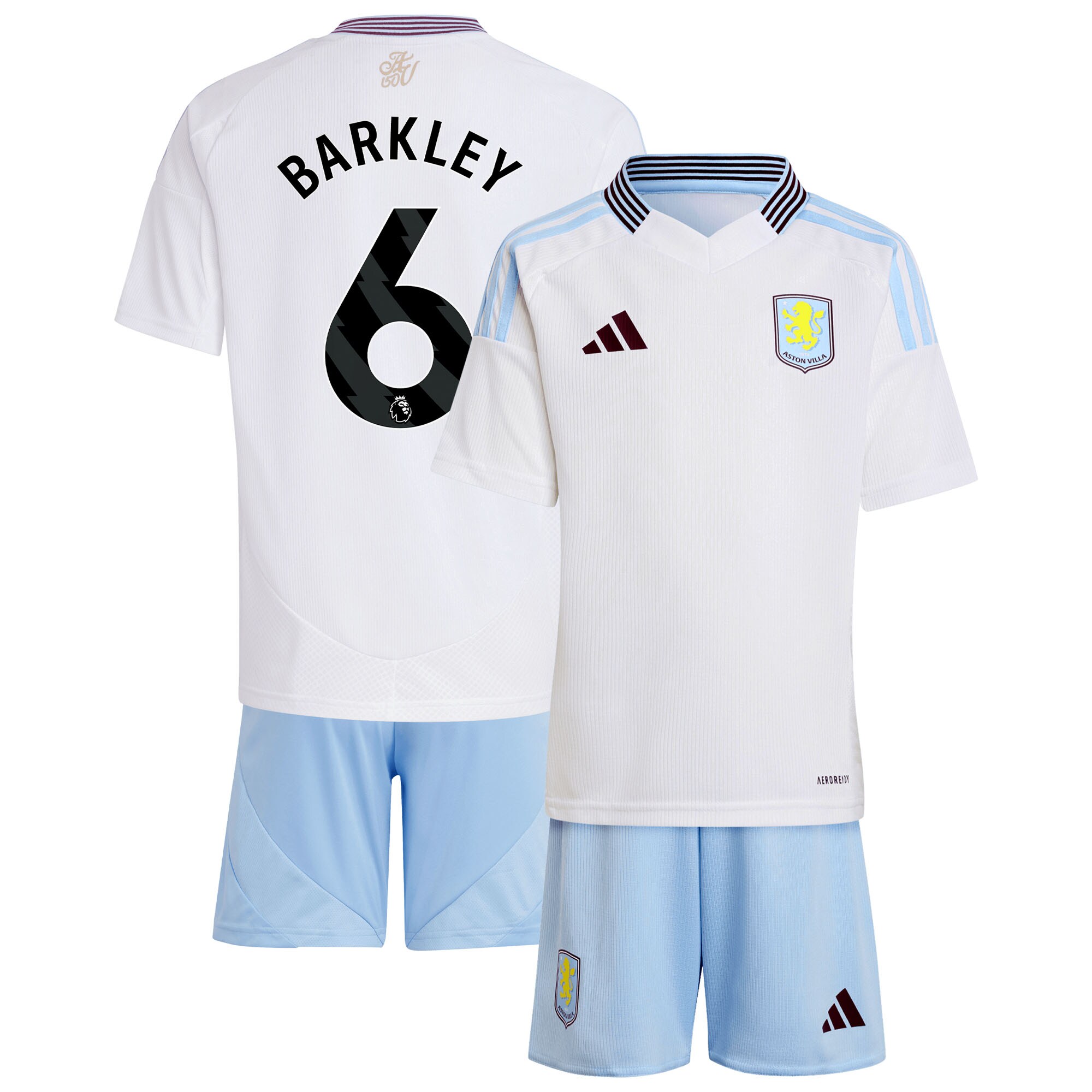 AVFC aston villa adidas away mini kit 2024-25 with barkley 6 printing Collection | Official Aston Villa Kits and Apparel